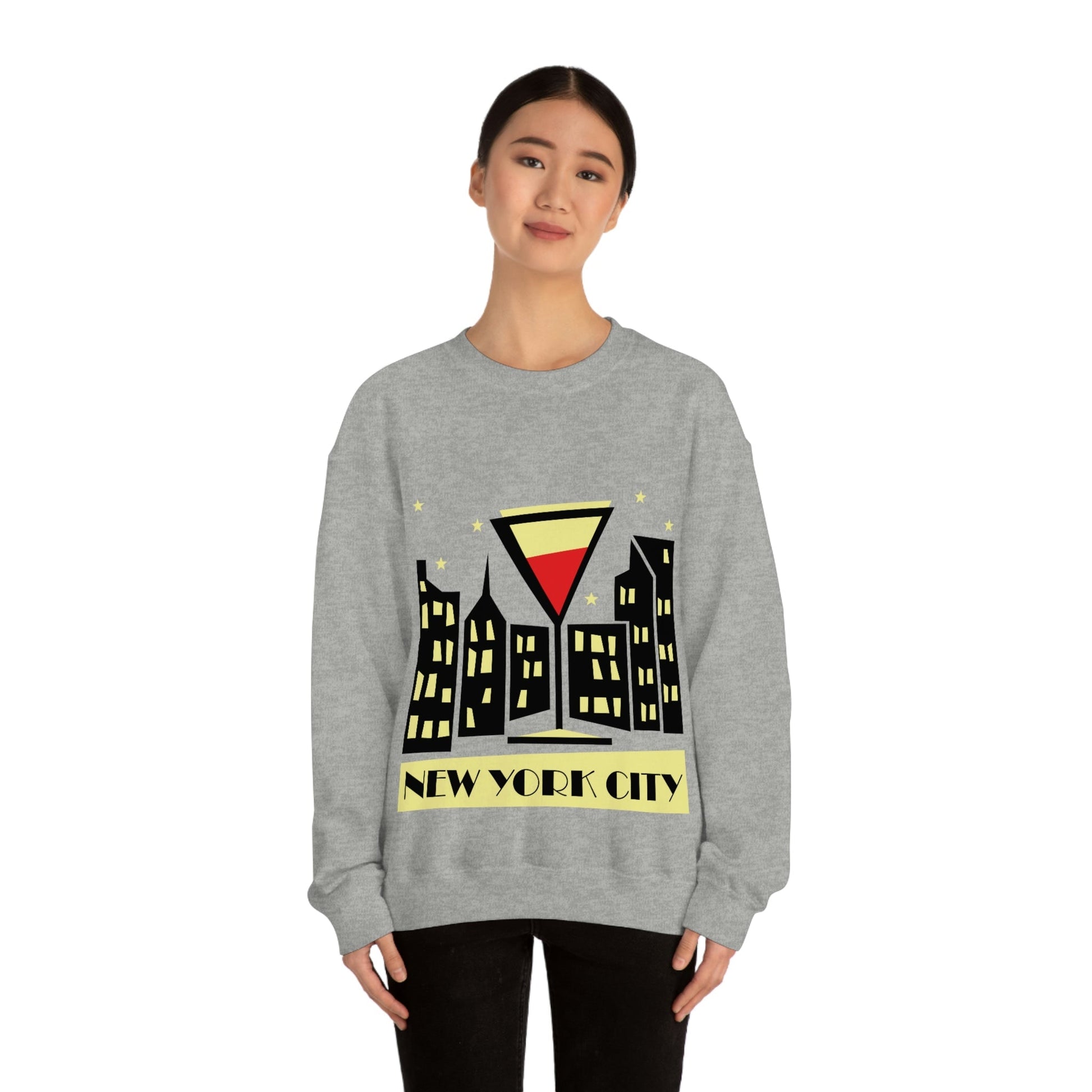 New York City Modern Abstract Art Unisex Heavy Blend™ Crewneck Sweatshirt Ichaku [Perfect Gifts Selection]