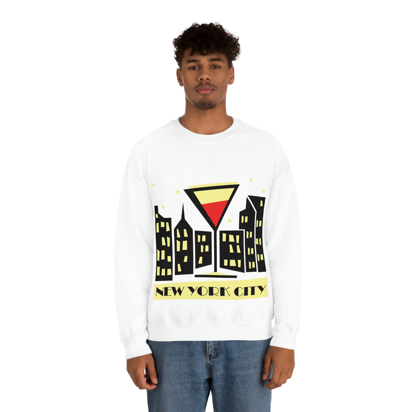 New York City Modern Abstract Art Unisex Heavy Blend™ Crewneck Sweatshirt Ichaku [Perfect Gifts Selection]