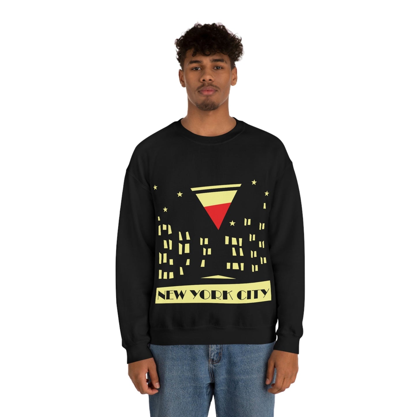 New York City Modern Abstract Art Unisex Heavy Blend™ Crewneck Sweatshirt Ichaku [Perfect Gifts Selection]