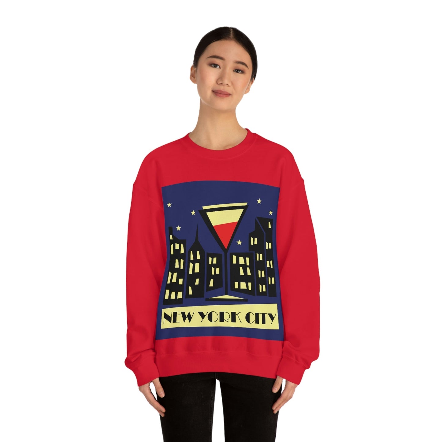 New York City Modern Abstract Art Unisex Heavy Blend™ Crewneck Sweatshirt Ichaku [Perfect Gifts Selection]