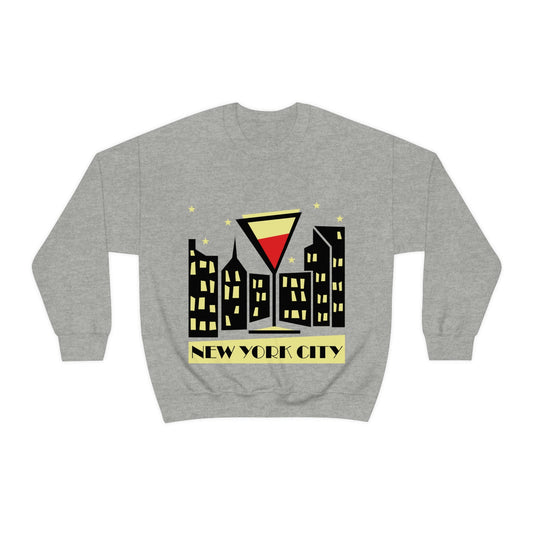 New York City Modern Abstract Art Unisex Heavy Blend™ Crewneck Sweatshirt Ichaku [Perfect Gifts Selection]