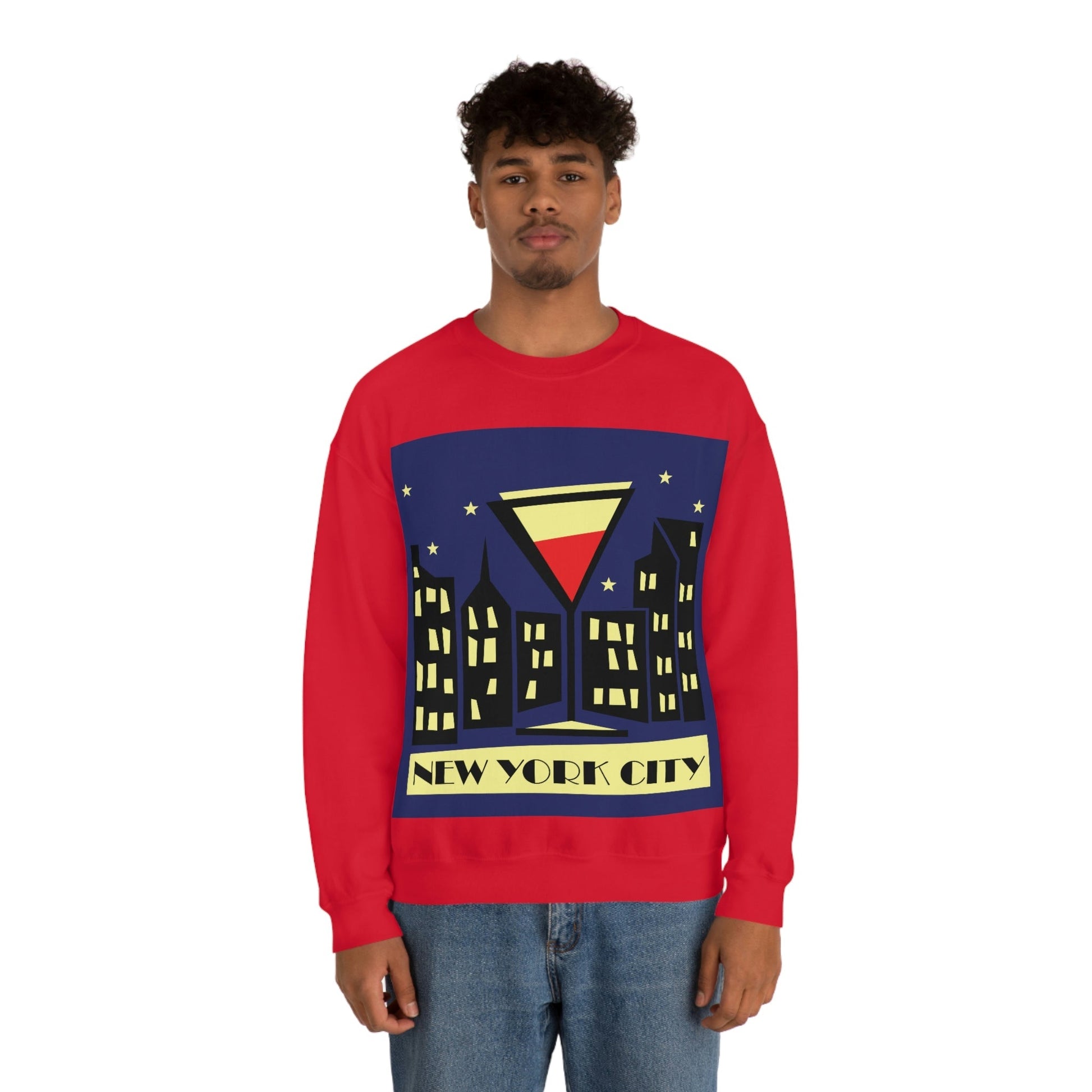 New York City Modern Abstract Art Unisex Heavy Blend™ Crewneck Sweatshirt Ichaku [Perfect Gifts Selection]