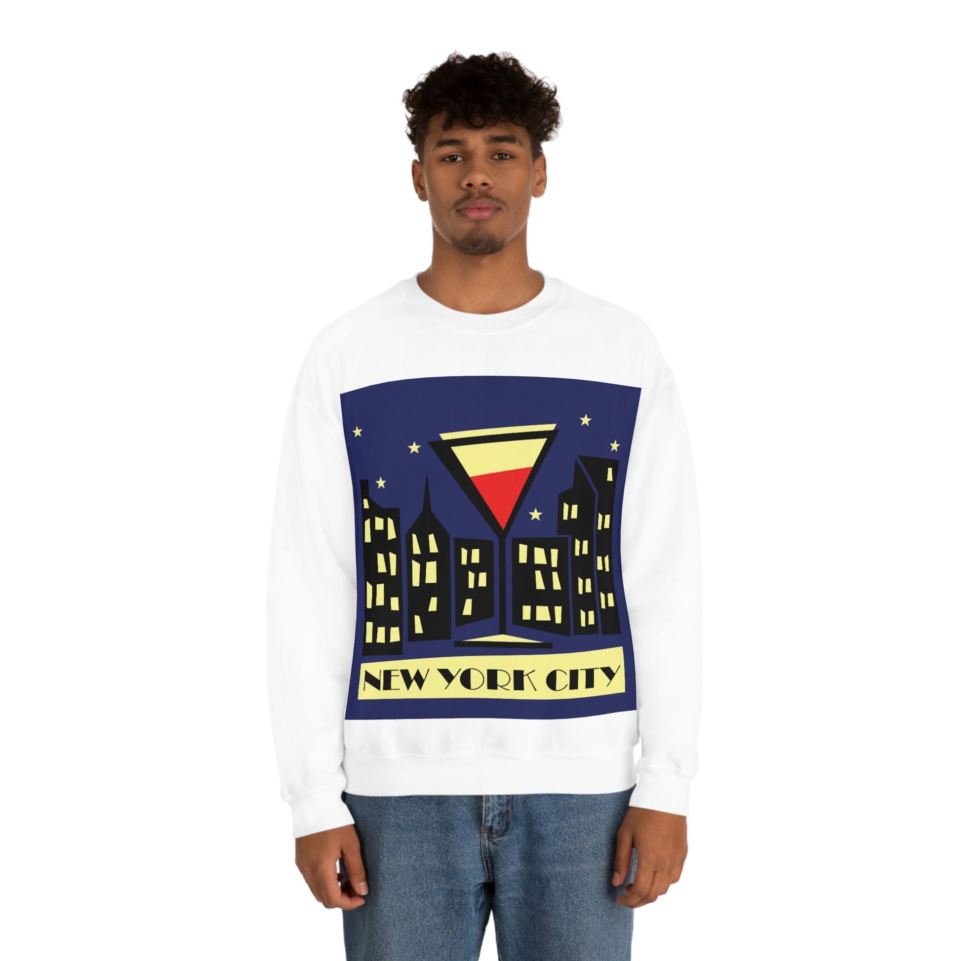 New York City Modern Abstract Art Unisex Heavy Blend™ Crewneck Sweatshirt Ichaku [Perfect Gifts Selection]