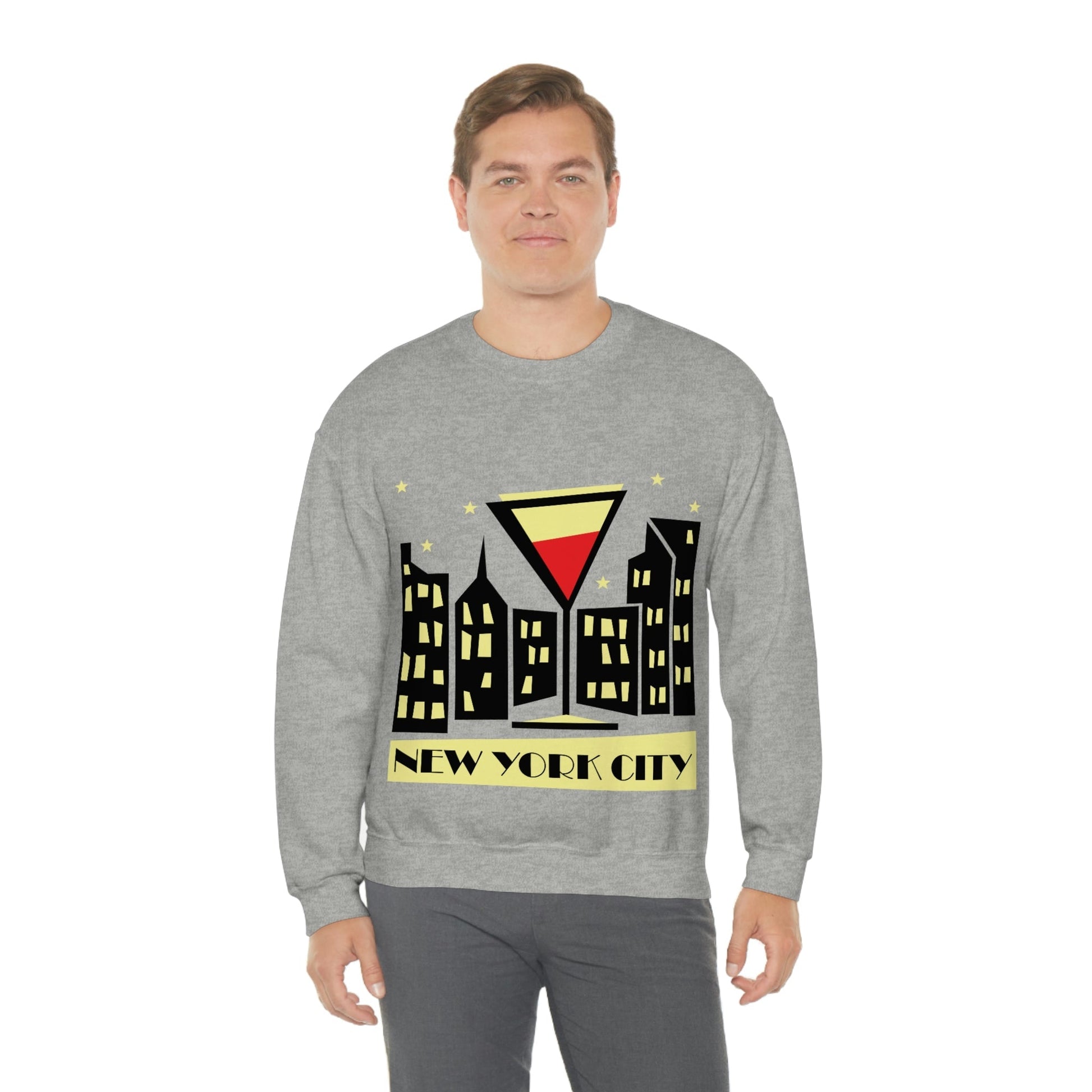 New York City Modern Abstract Art Unisex Heavy Blend™ Crewneck Sweatshirt Ichaku [Perfect Gifts Selection]