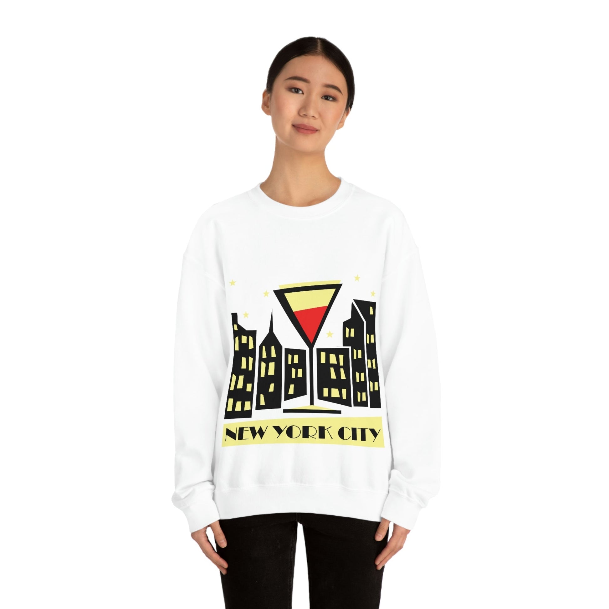 New York City Modern Abstract Art Unisex Heavy Blend™ Crewneck Sweatshirt Ichaku [Perfect Gifts Selection]