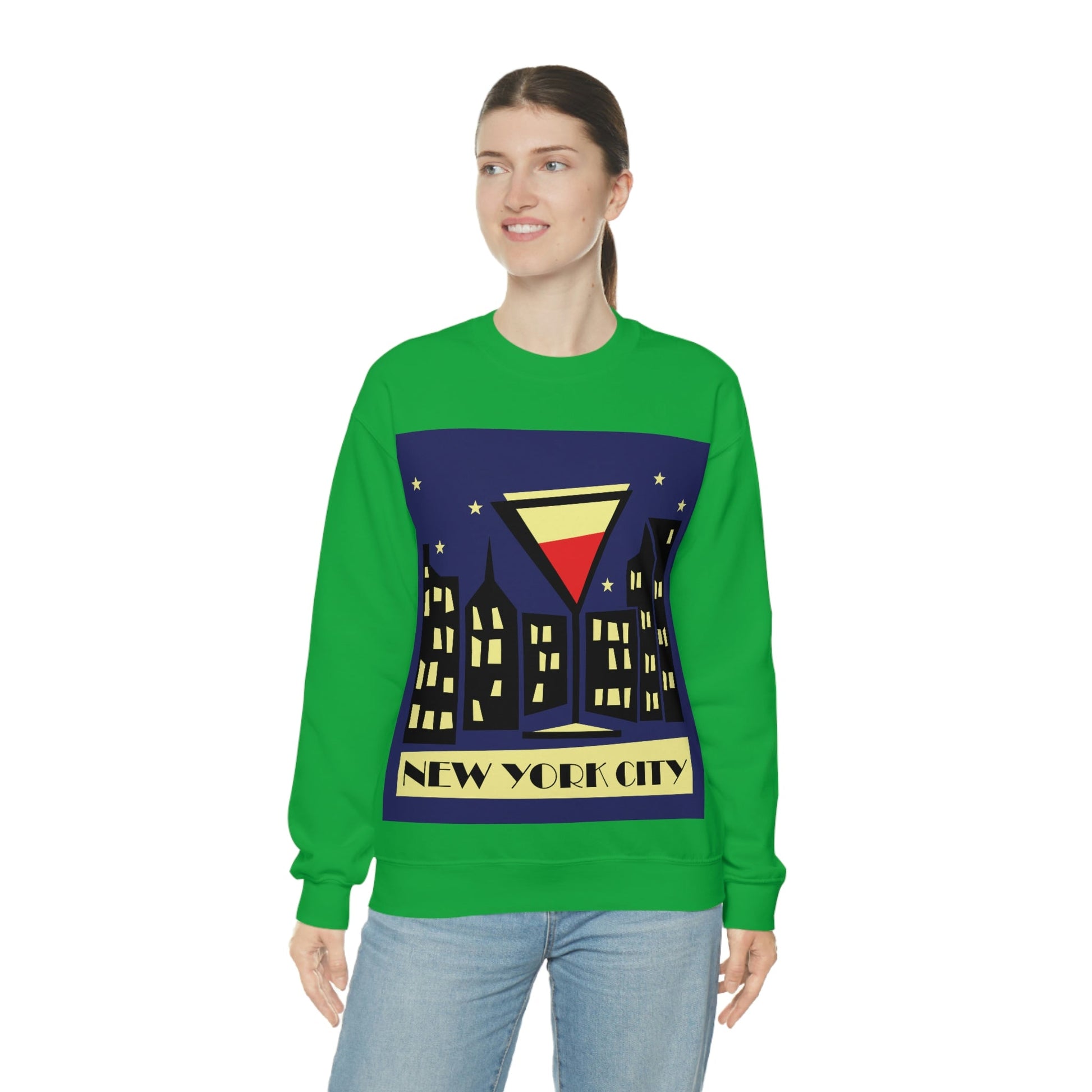 New York City Modern Abstract Art Unisex Heavy Blend™ Crewneck Sweatshirt Ichaku [Perfect Gifts Selection]