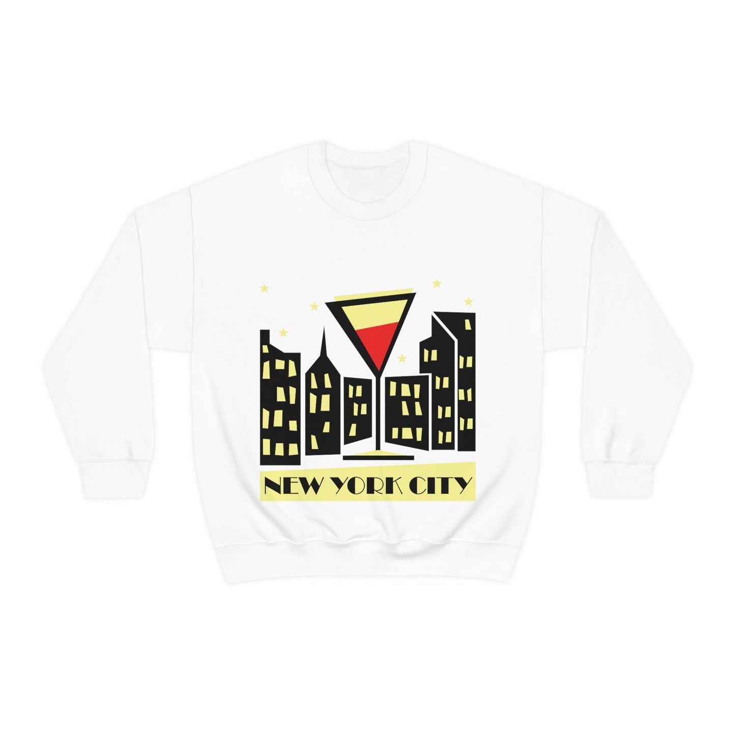 New York City Modern Abstract Art Unisex Heavy Blend™ Crewneck Sweatshirt Ichaku [Perfect Gifts Selection]