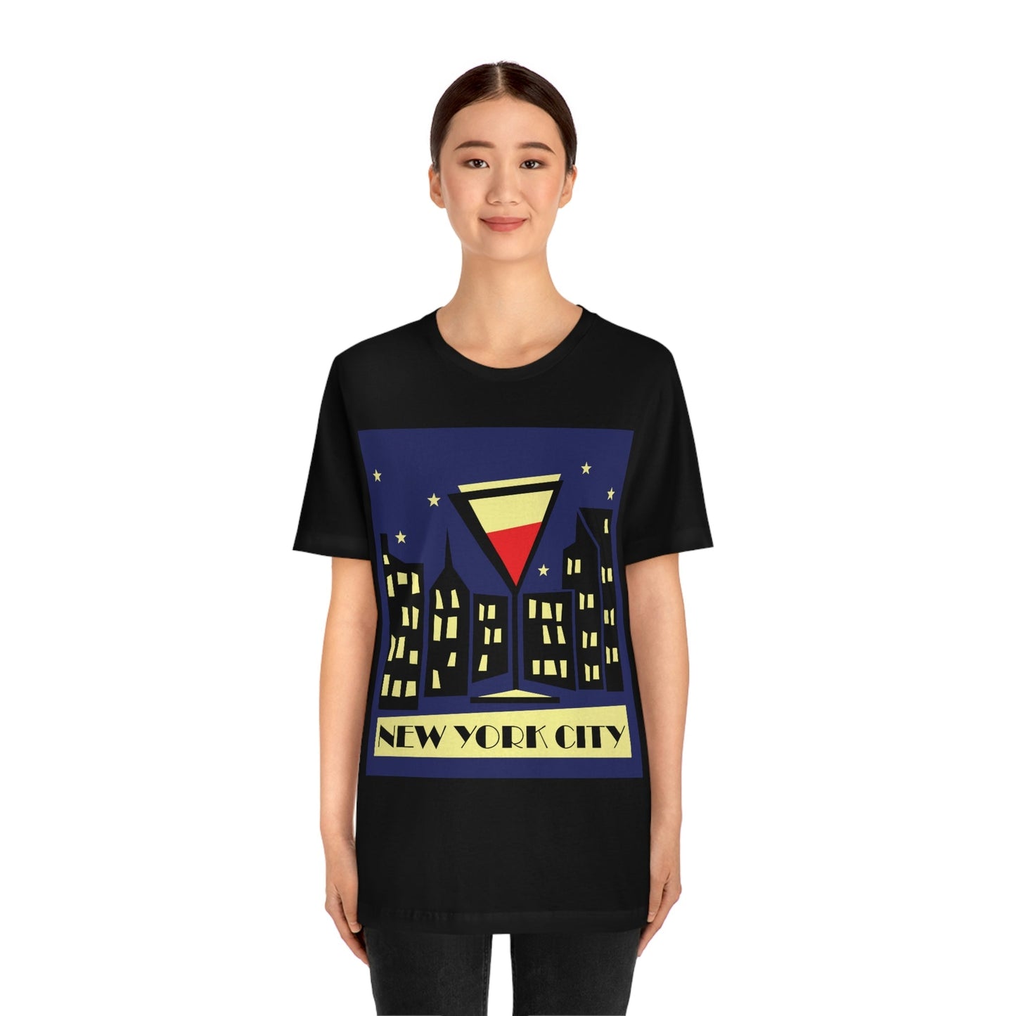 New York City Modern Abstract Art Unisex Jersey Short Sleeve T-Shirt Ichaku [Perfect Gifts Selection]