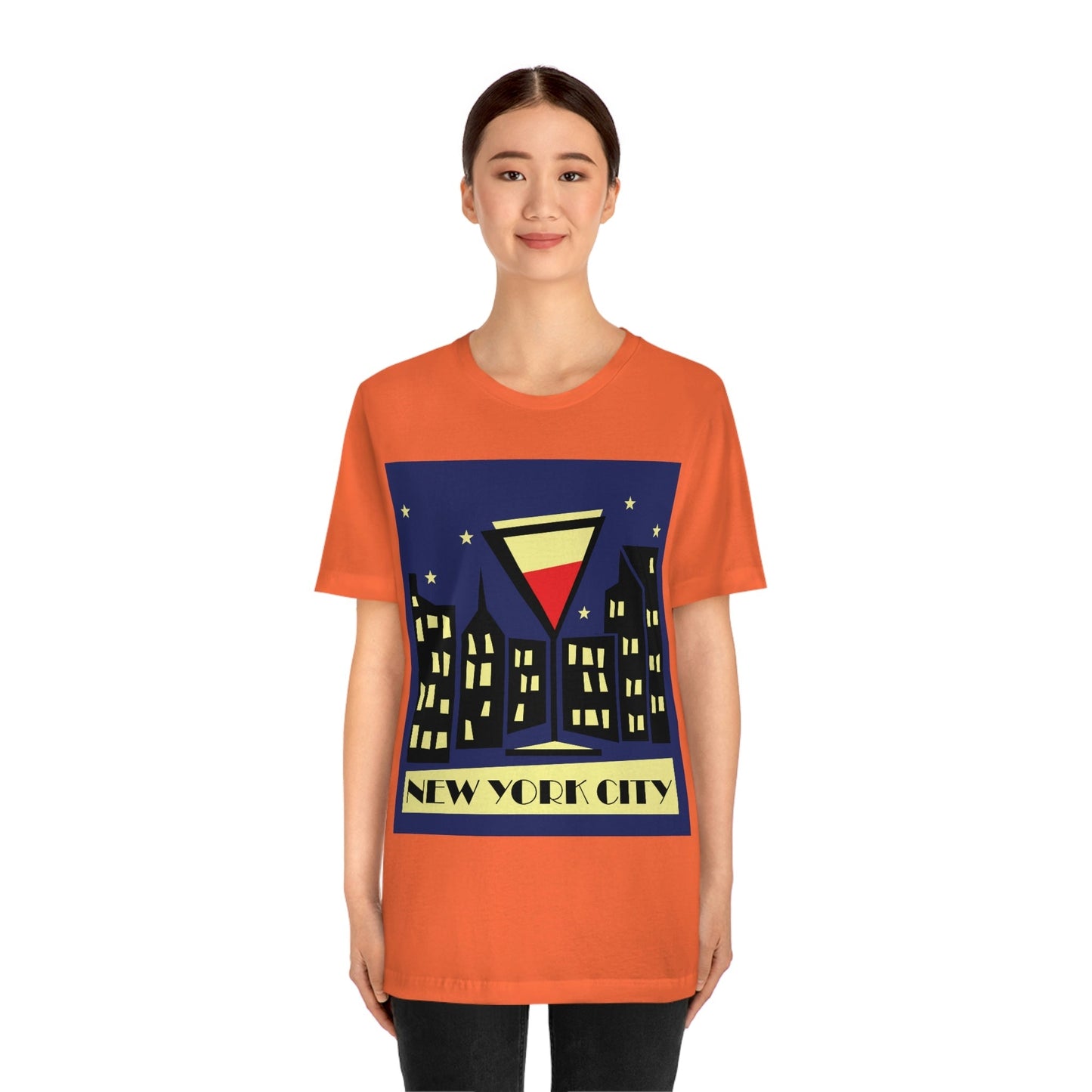 New York City Modern Abstract Art Unisex Jersey Short Sleeve T-Shirt Ichaku [Perfect Gifts Selection]