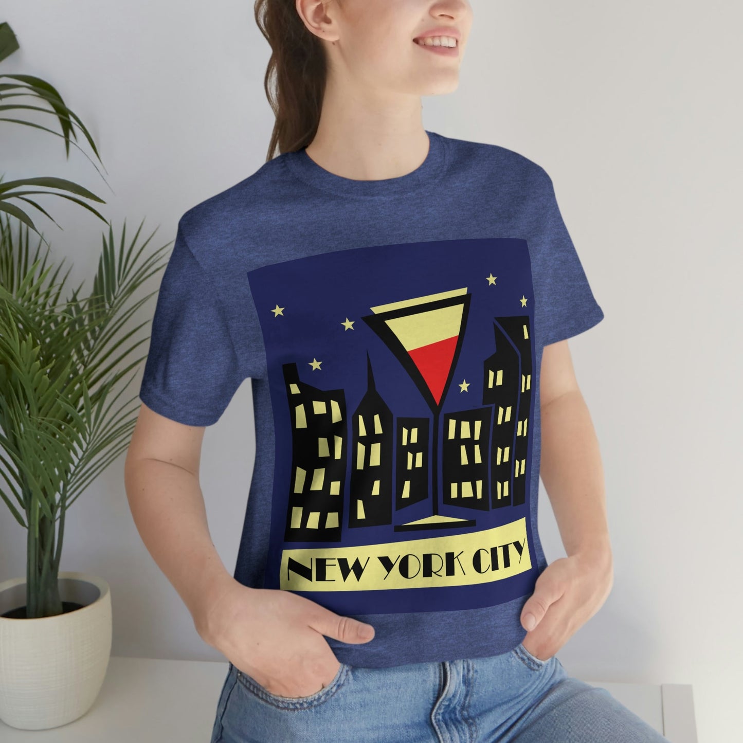 New York City Modern Abstract Art Unisex Jersey Short Sleeve T-Shirt Ichaku [Perfect Gifts Selection]