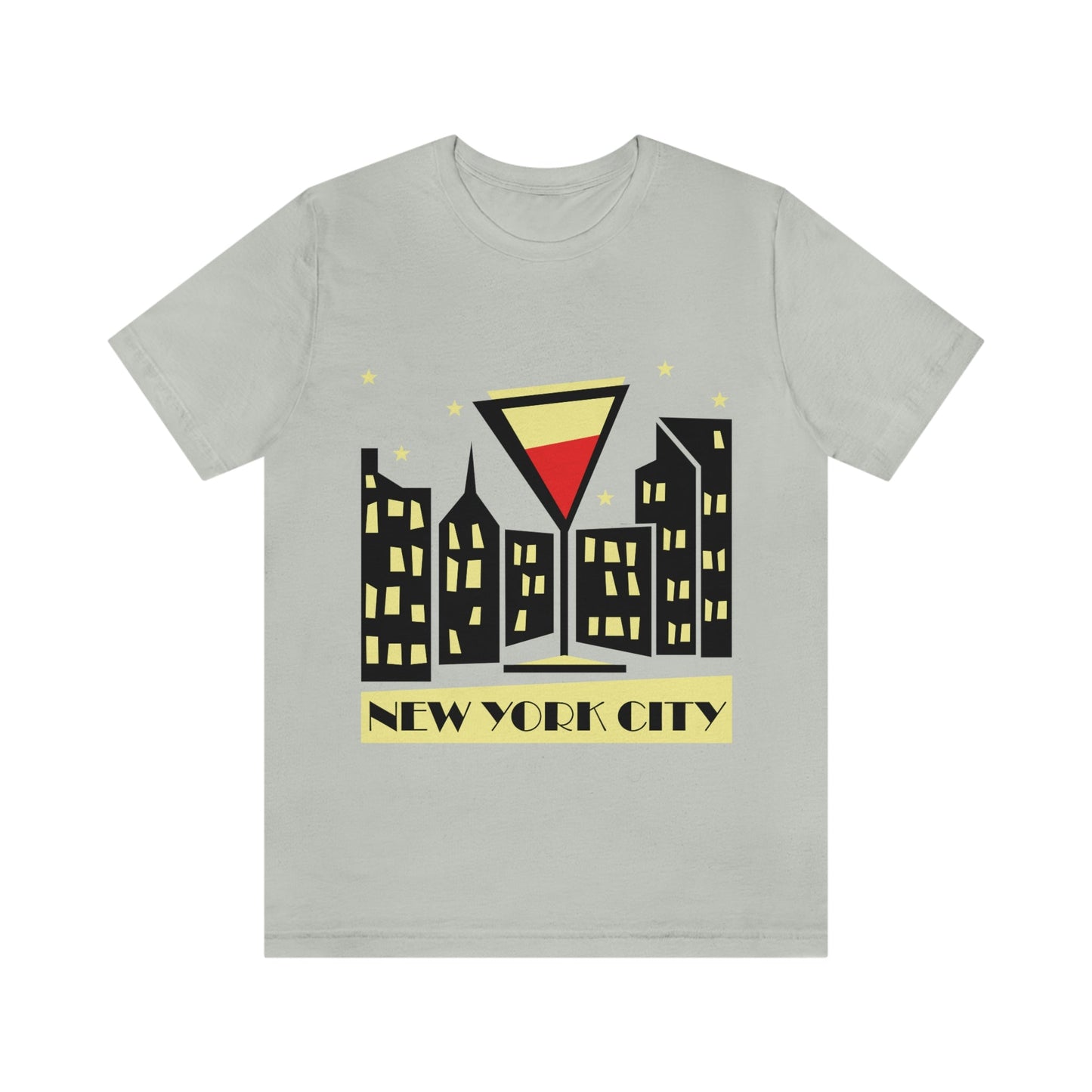 New York City Modern Abstract Art Unisex Jersey Short Sleeve T-Shirt Ichaku [Perfect Gifts Selection]