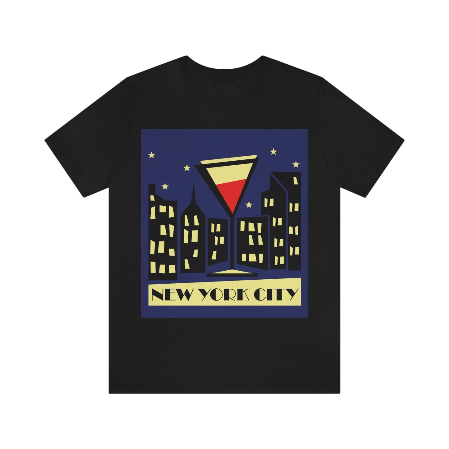 New York City Modern Abstract Art Unisex Jersey Short Sleeve T-Shirt Ichaku [Perfect Gifts Selection]