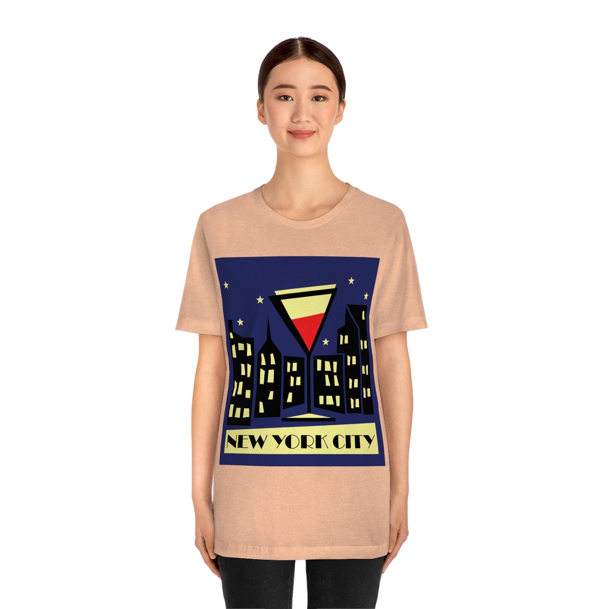 New York City Modern Abstract Art Unisex Jersey Short Sleeve T-Shirt Ichaku [Perfect Gifts Selection]