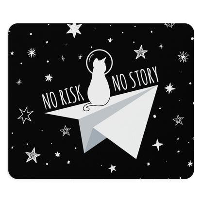 No risk No story Flying Galaxy Space Cat Astronaut Asteroid Art Ergonomic Non-slip Creative Design Mouse Pad Ichaku [Perfect Gifts Selection]
