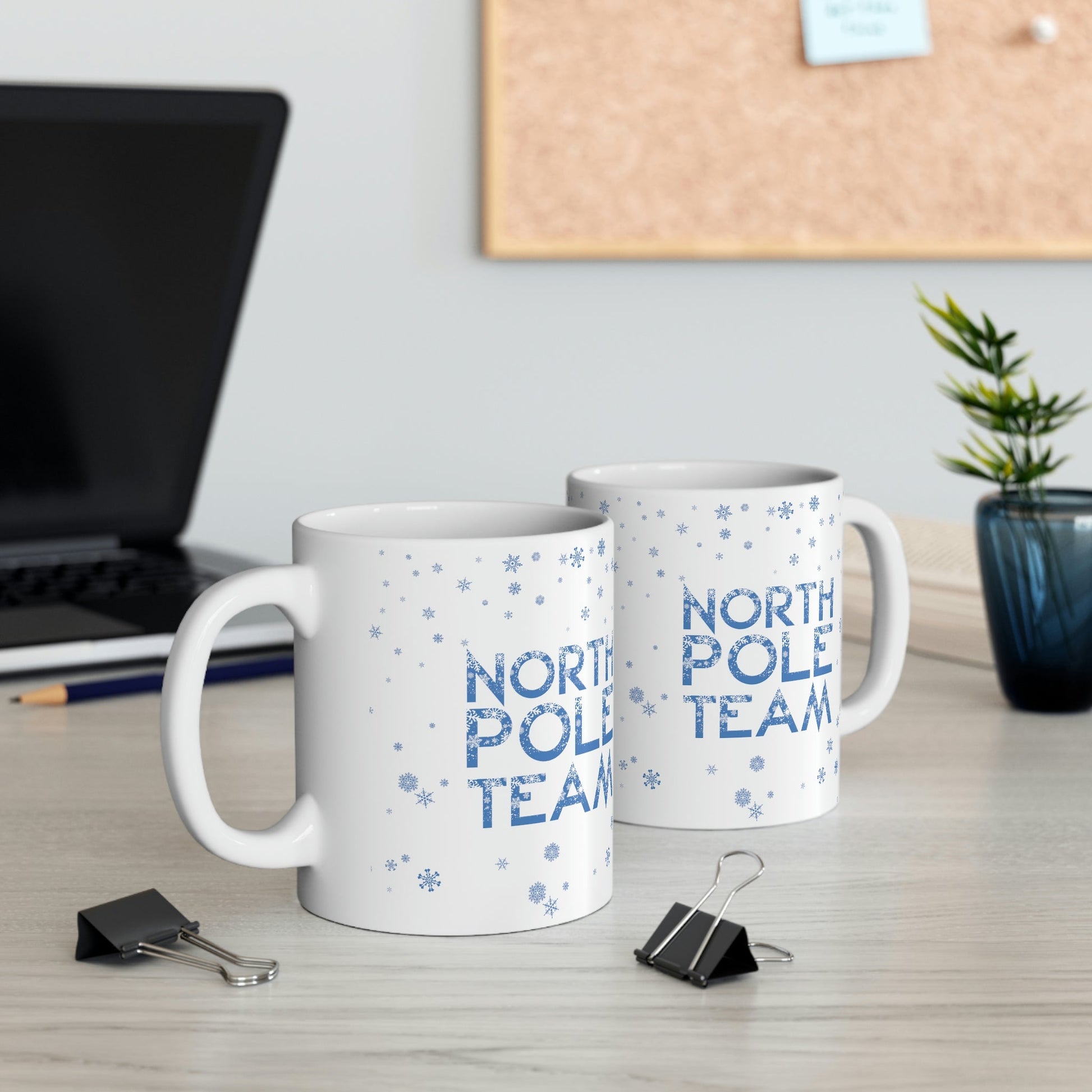 North Pole Team Winter Lovers Snowflake Ceramic Mug 11oz Ichaku [Perfect Gifts Selection]