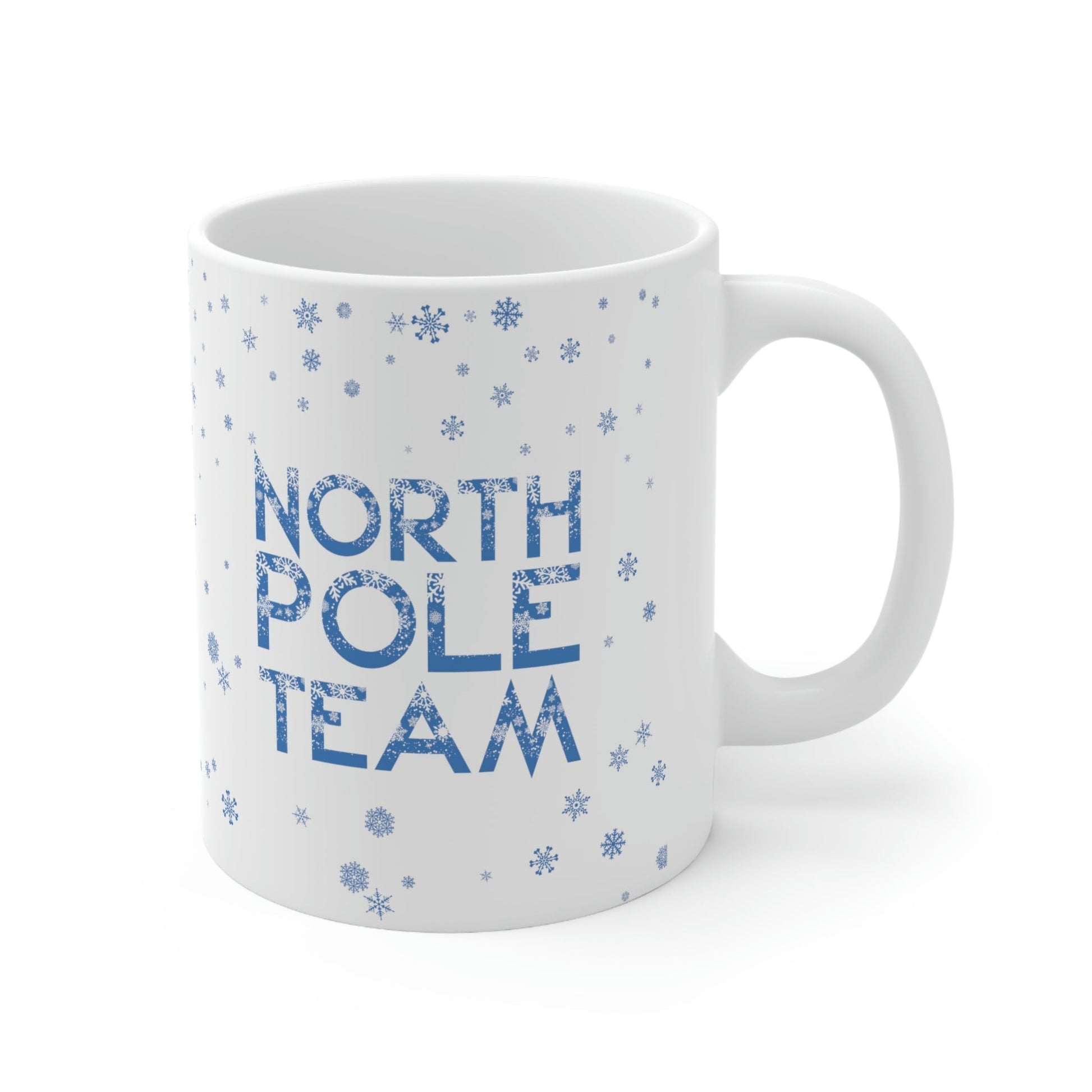 North Pole Team Winter Lovers Snowflake Ceramic Mug 11oz Ichaku [Perfect Gifts Selection]