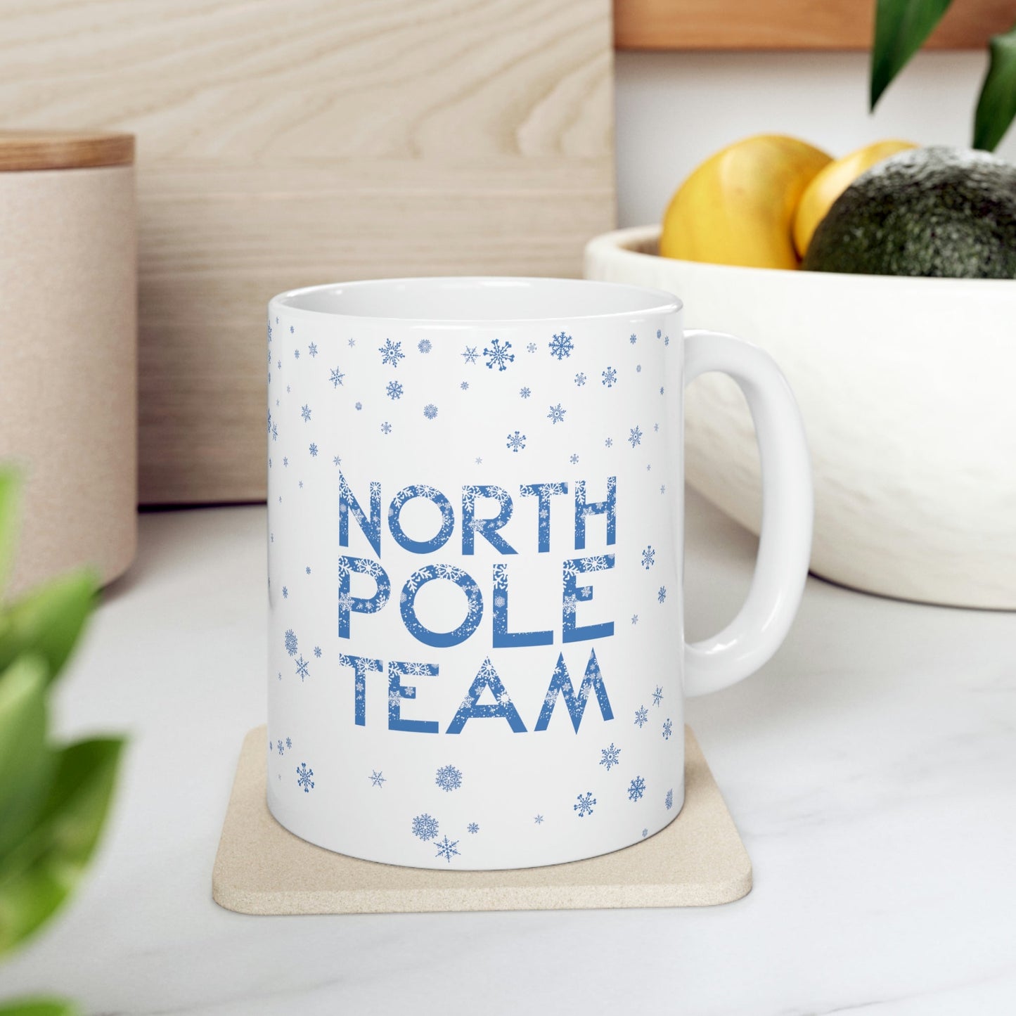 North Pole Team Winter Lovers Snowflake Ceramic Mug 11oz Ichaku [Perfect Gifts Selection]