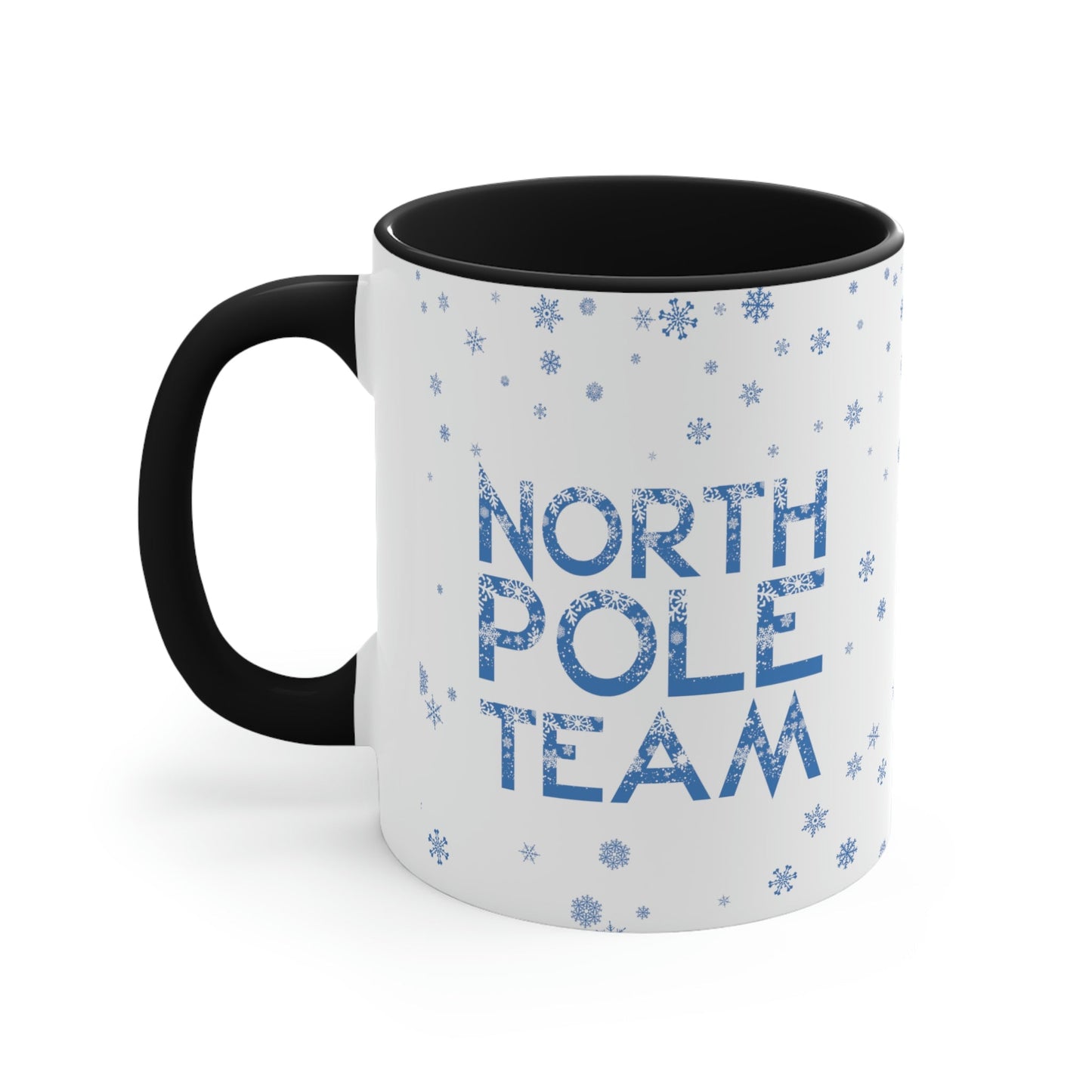 North Pole Team Winter Lovers Snowflake Classic Accent Coffee Mug 11oz Ichaku [Perfect Gifts Selection]
