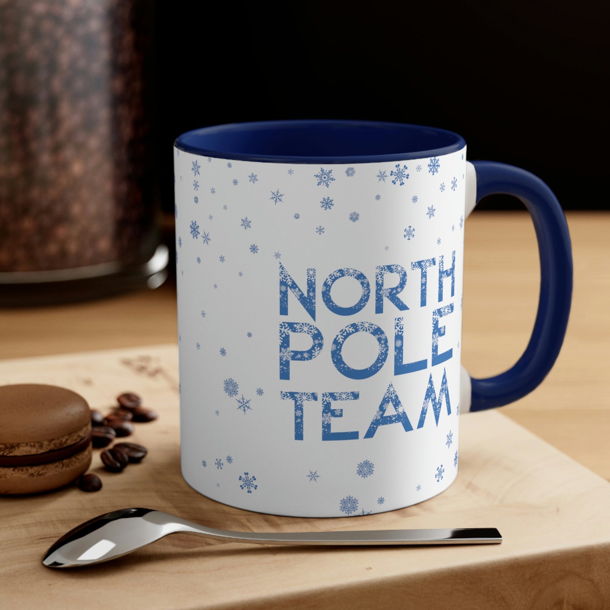 North Pole Team Winter Lovers Snowflake Classic Accent Coffee Mug 11oz Ichaku [Perfect Gifts Selection]