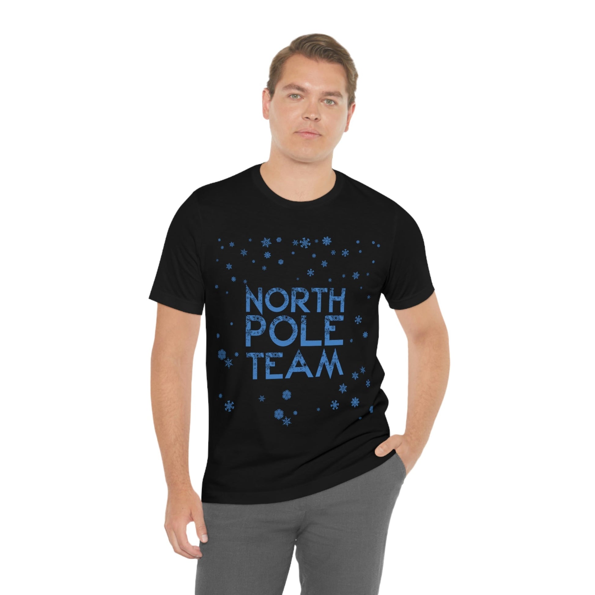 North Pole Team Winter Lovers Snowflake Unisex Jersey Short Sleeve T-Shirt Ichaku [Perfect Gifts Selection]