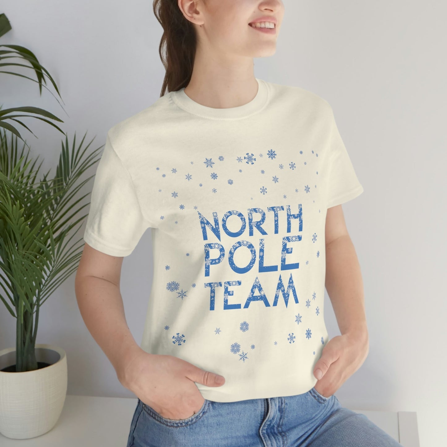 North Pole Team Winter Lovers Snowflake Unisex Jersey Short Sleeve T-Shirt Ichaku [Perfect Gifts Selection]