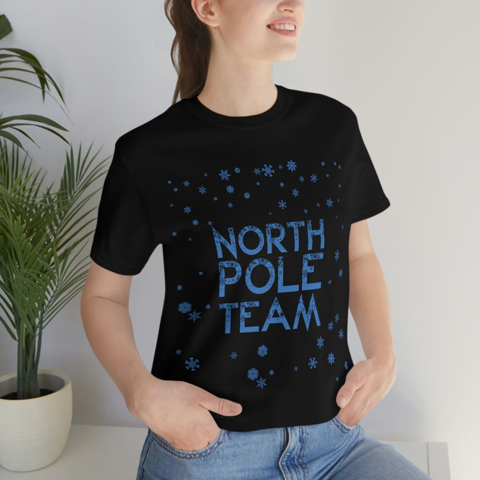 North Pole Team Winter Lovers Snowflake Unisex Jersey Short Sleeve T-Shirt Ichaku [Perfect Gifts Selection]