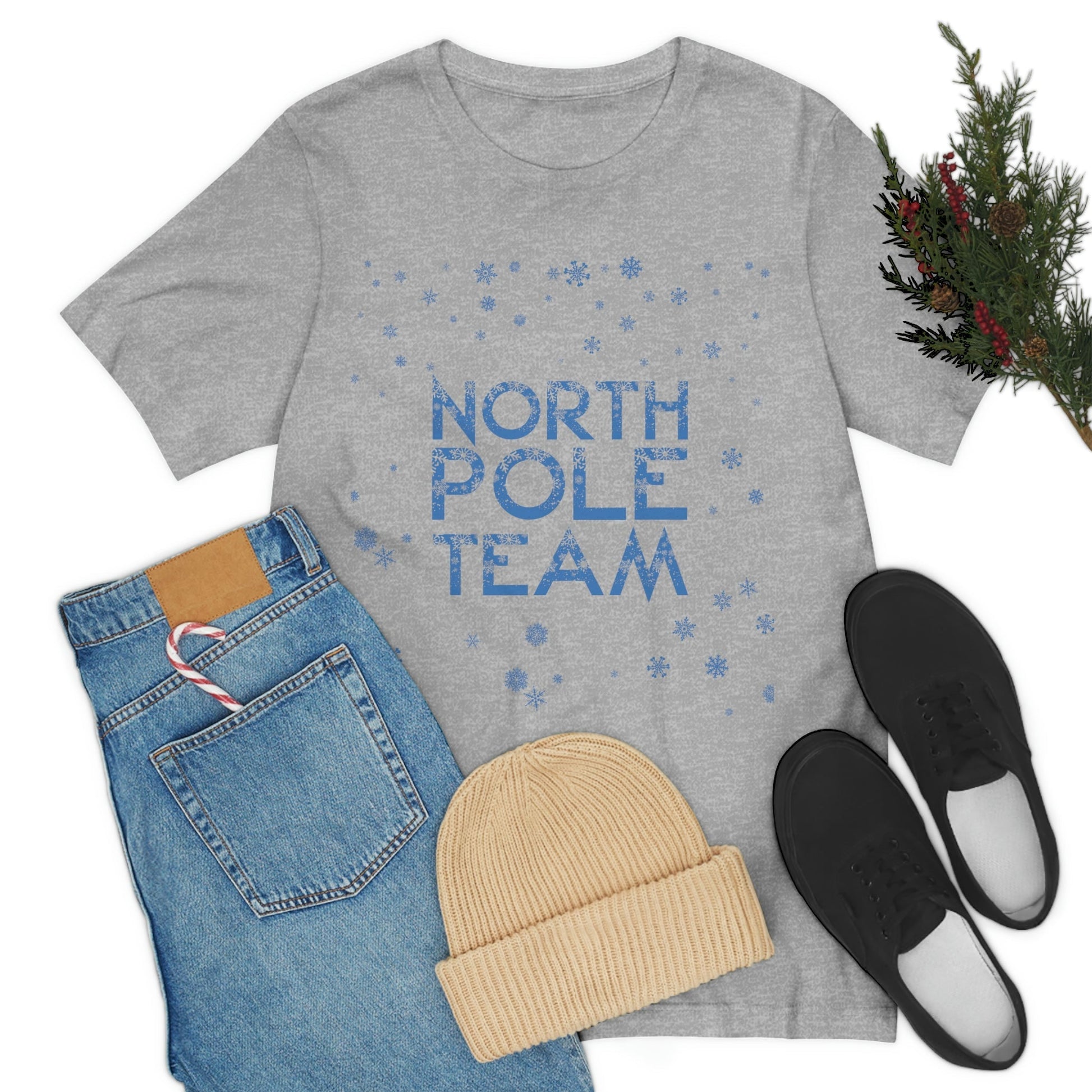 North Pole Team Winter Lovers Snowflake Unisex Jersey Short Sleeve T-Shirt Ichaku [Perfect Gifts Selection]