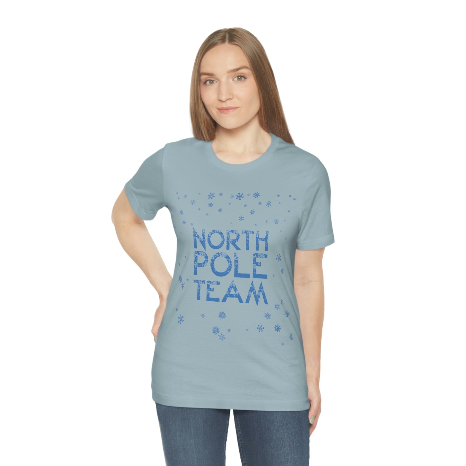 North Pole Team Winter Lovers Snowflake Unisex Jersey Short Sleeve T-Shirt Ichaku [Perfect Gifts Selection]