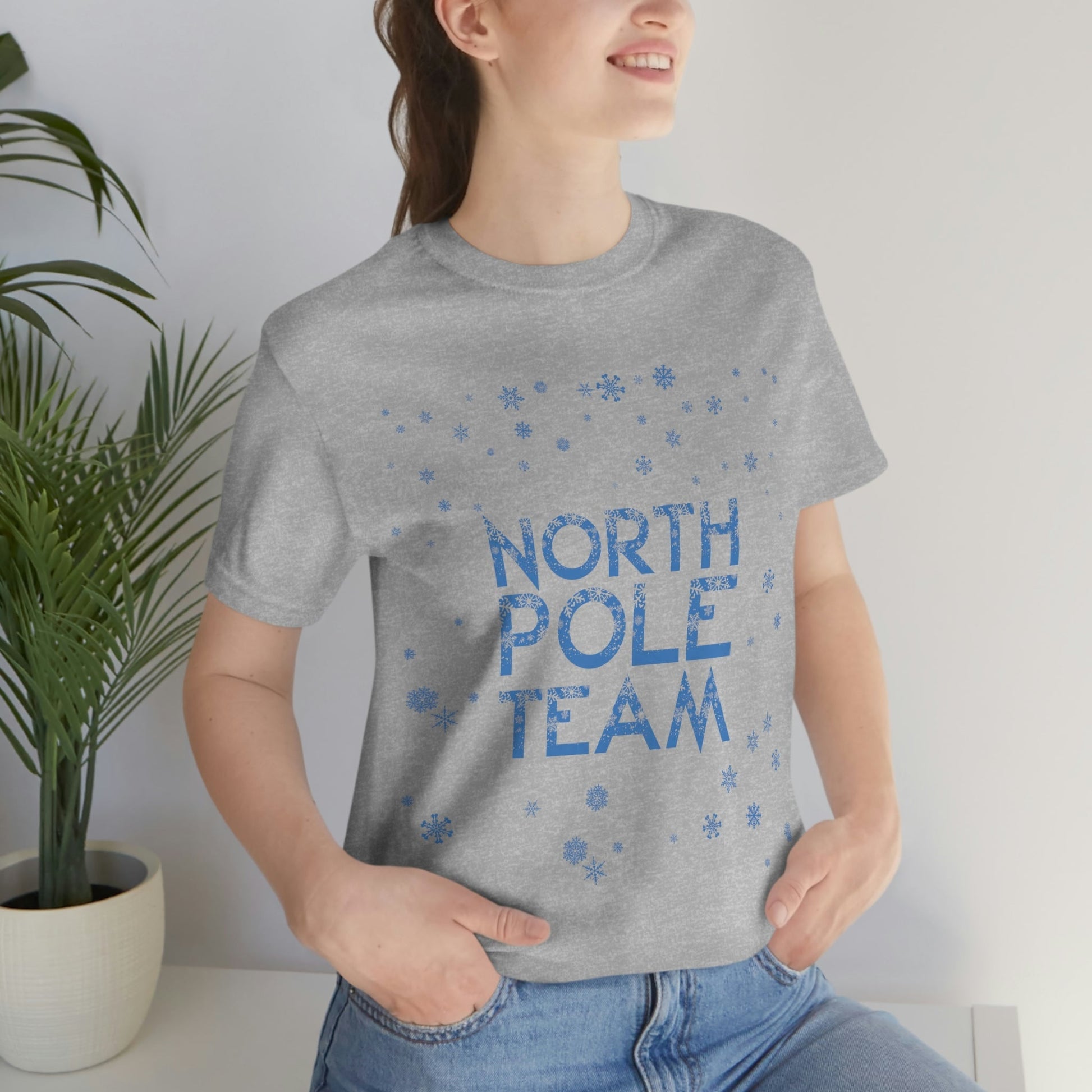 North Pole Team Winter Lovers Snowflake Unisex Jersey Short Sleeve T-Shirt Ichaku [Perfect Gifts Selection]