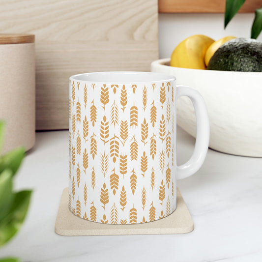 Oatmeal Grains Pattern Healthy Food Ceramic Mug 11oz Ichaku [Perfect Gifts Selection]