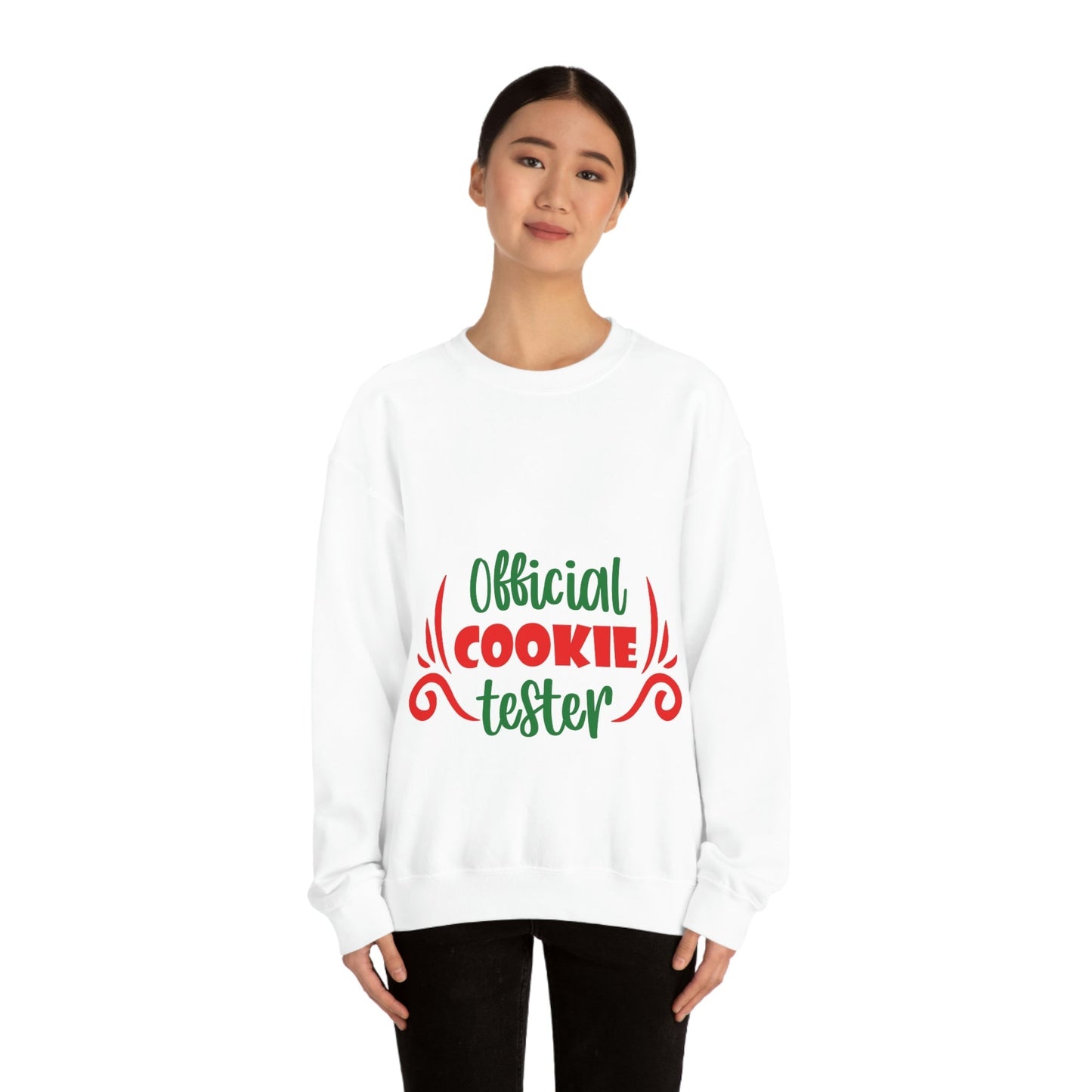 Official Cookies Tester Christmas Quote Wishes Unisex Heavy Blend™ Crewneck Sweatshirt Ichaku [Perfect Gifts Selection]