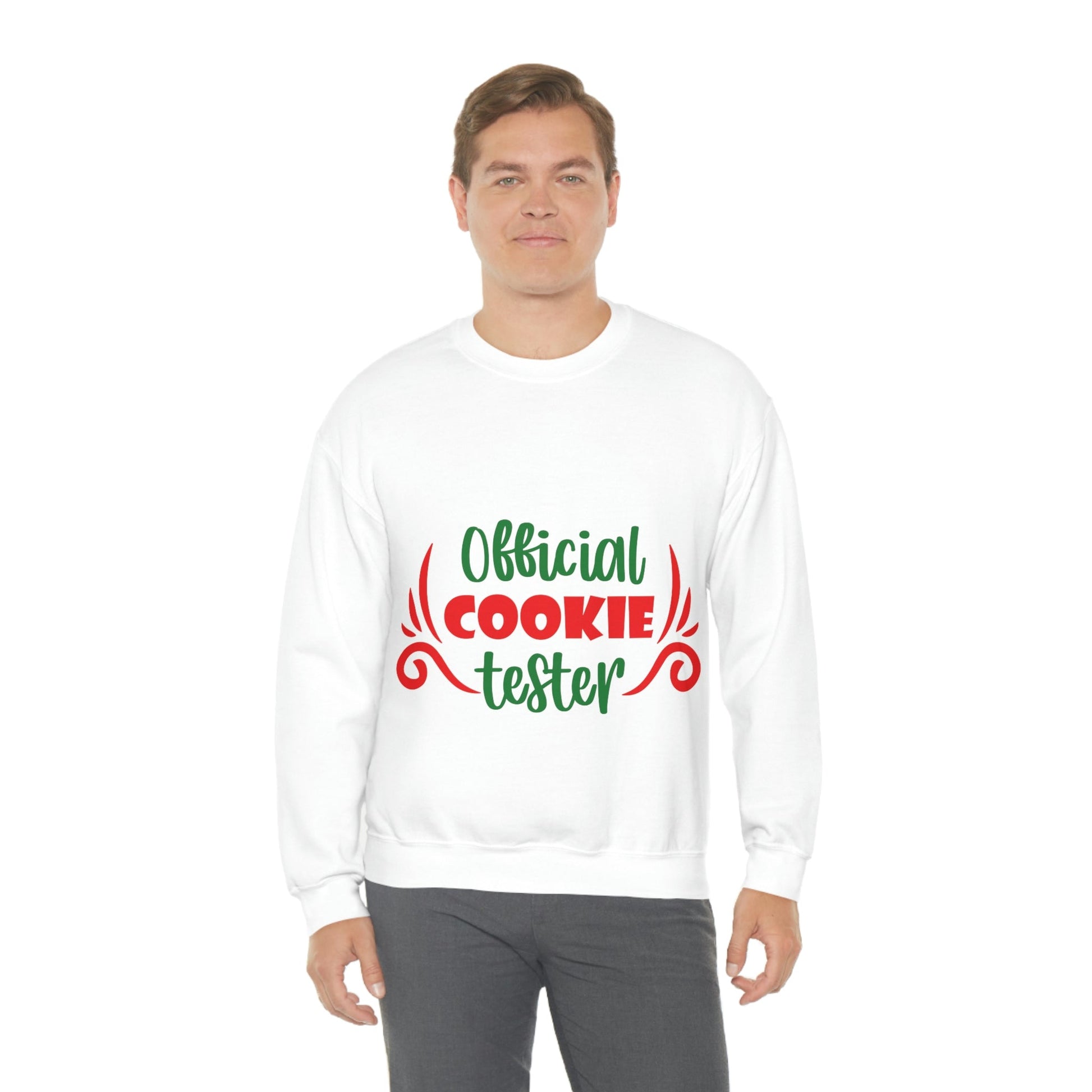 Official Cookies Tester Christmas Quote Wishes Unisex Heavy Blend™ Crewneck Sweatshirt Ichaku [Perfect Gifts Selection]