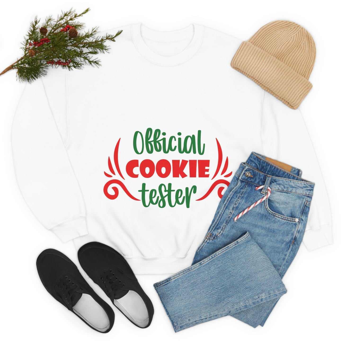 Official Cookies Tester Christmas Quote Wishes Unisex Heavy Blend™ Crewneck Sweatshirt Ichaku [Perfect Gifts Selection]