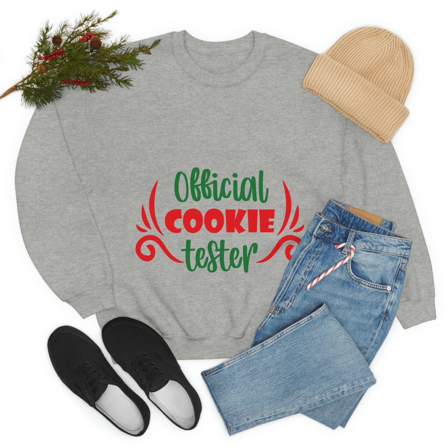 Official Cookies Tester Christmas Quote Wishes Unisex Heavy Blend™ Crewneck Sweatshirt Ichaku [Perfect Gifts Selection]