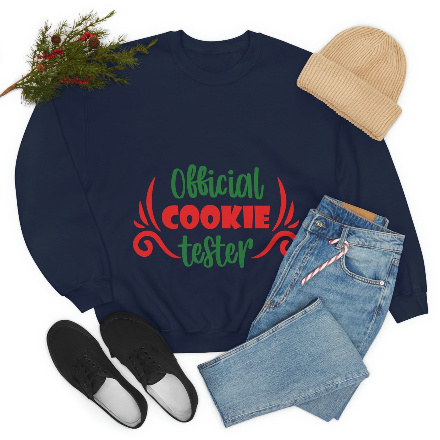 Official Cookies Tester Christmas Quote Wishes Unisex Heavy Blend™ Crewneck Sweatshirt Ichaku [Perfect Gifts Selection]