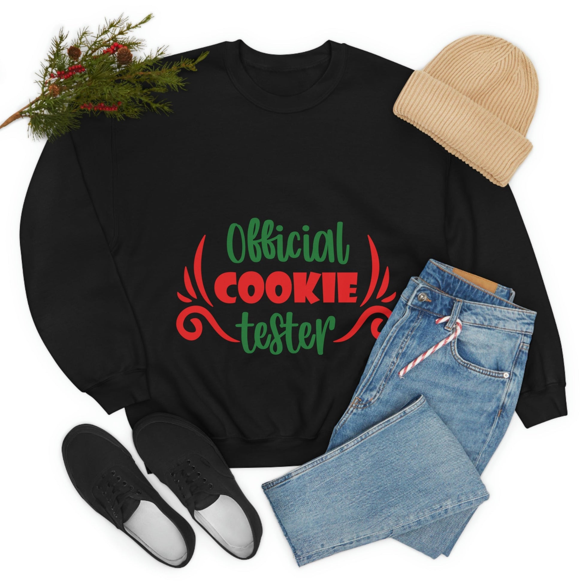 Official Cookies Tester Christmas Quote Wishes Unisex Heavy Blend™ Crewneck Sweatshirt Ichaku [Perfect Gifts Selection]