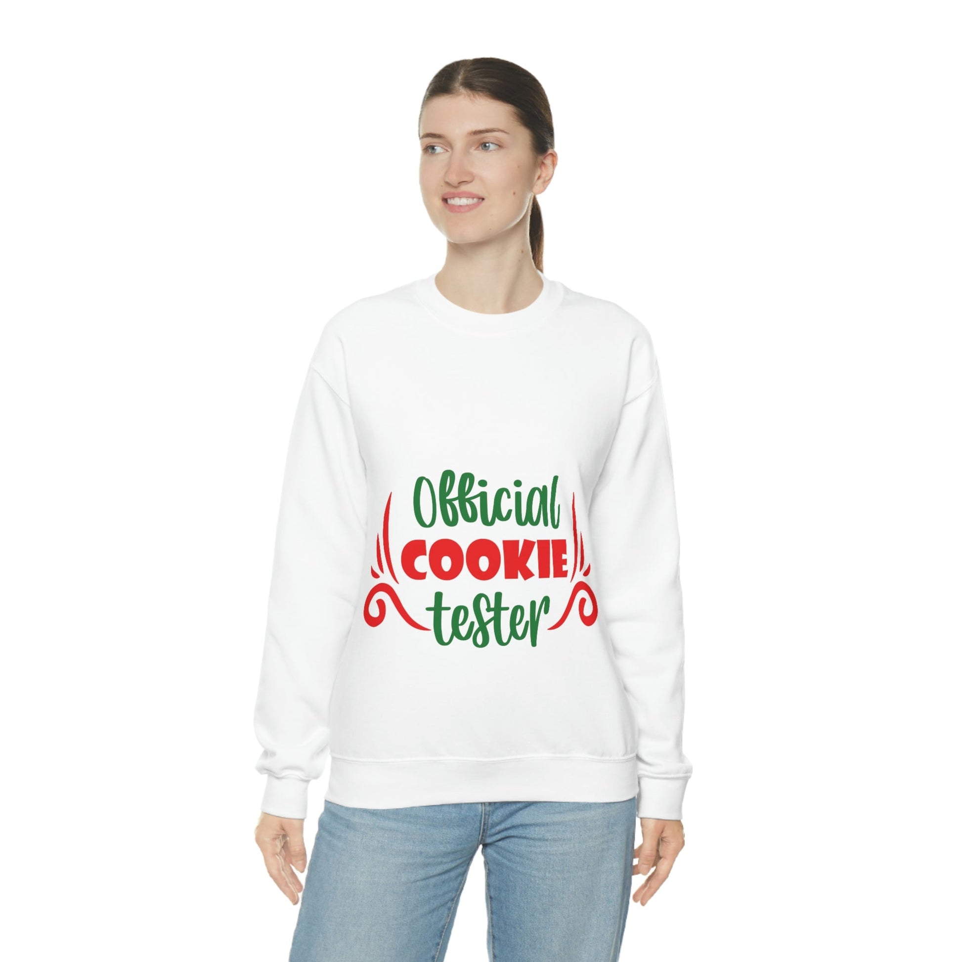 Official Cookies Tester Christmas Quote Wishes Unisex Heavy Blend™ Crewneck Sweatshirt Ichaku [Perfect Gifts Selection]