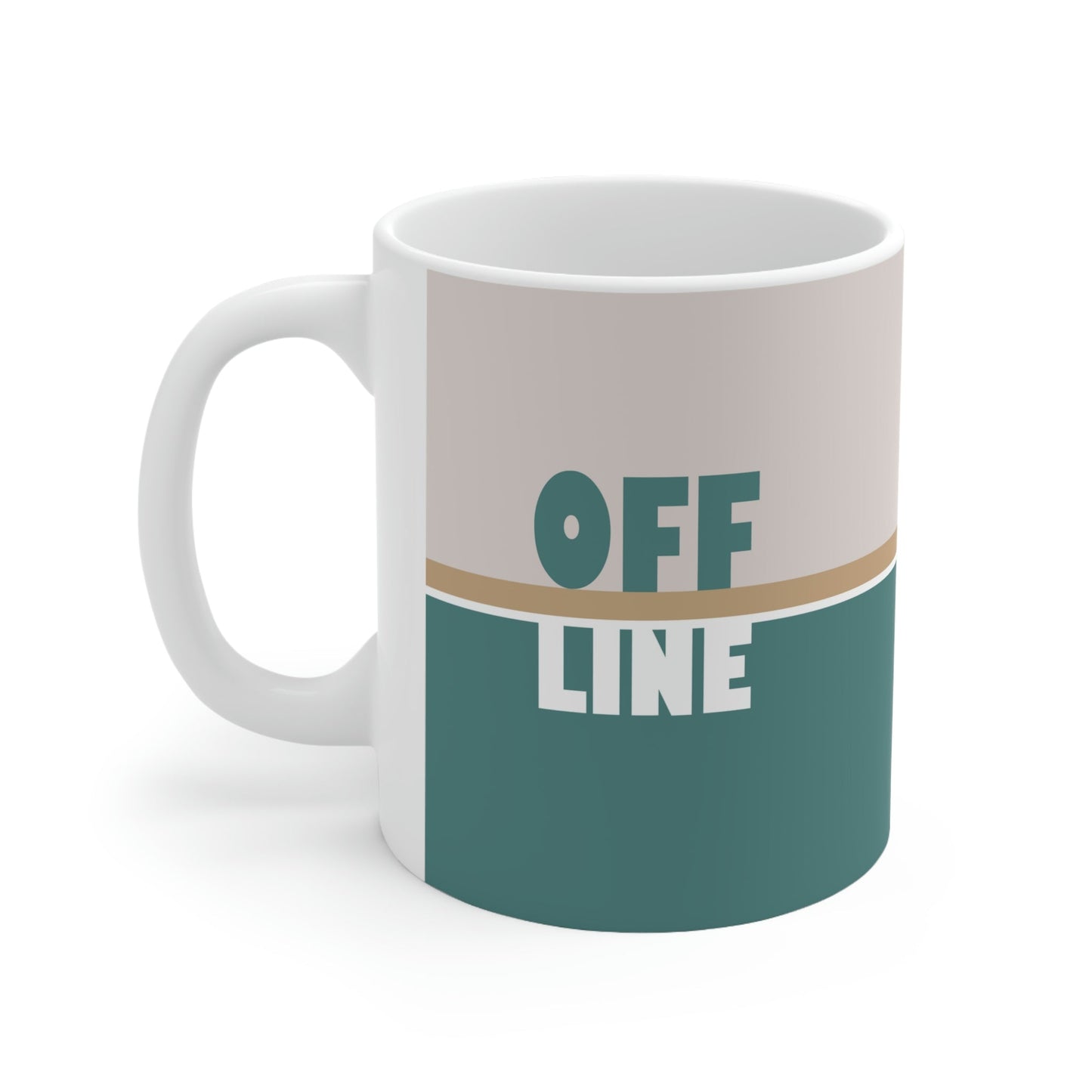 Offline Time to Relax Typography Minimal Art Ceramic Mug 11oz Ichaku [Perfect Gifts Selection]