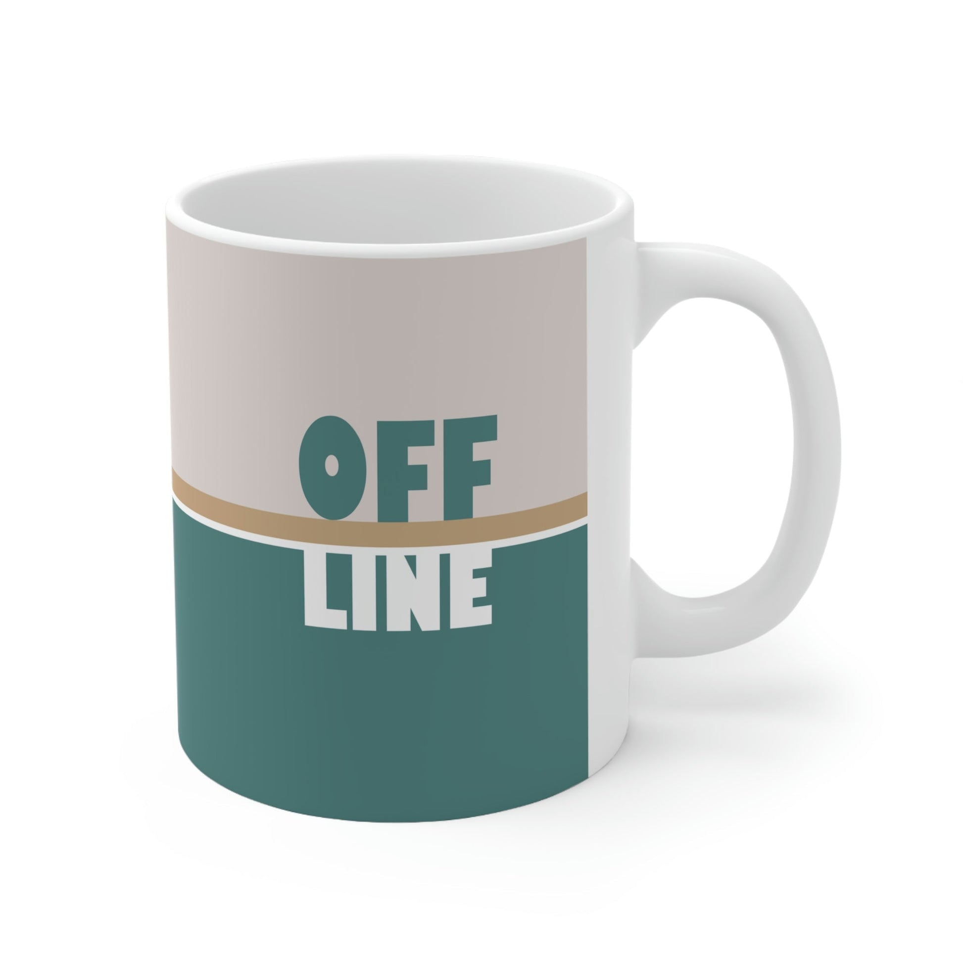 Offline Time to Relax Typography Minimal Art Ceramic Mug 11oz Ichaku [Perfect Gifts Selection]