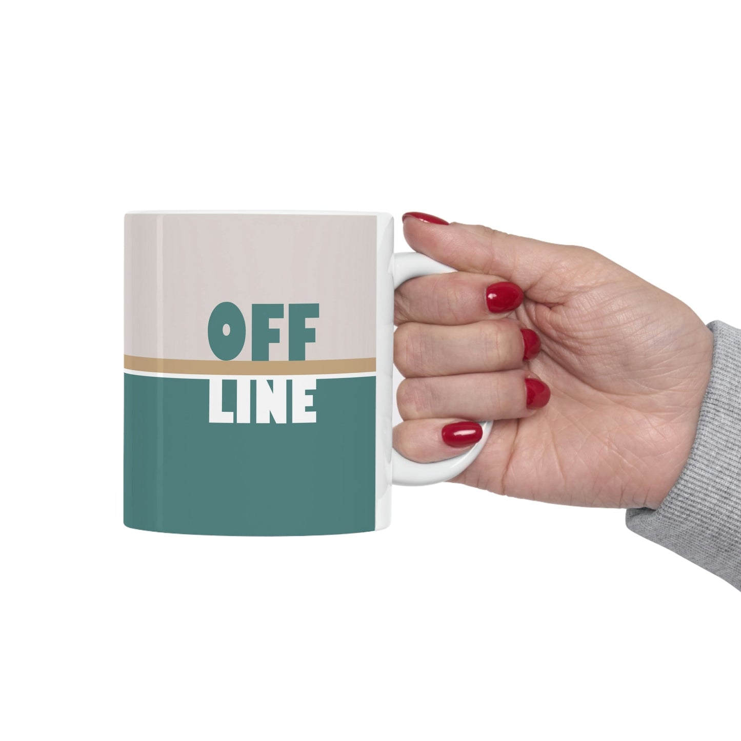 Offline Time to Relax Typography Minimal Art Ceramic Mug 11oz Ichaku [Perfect Gifts Selection]