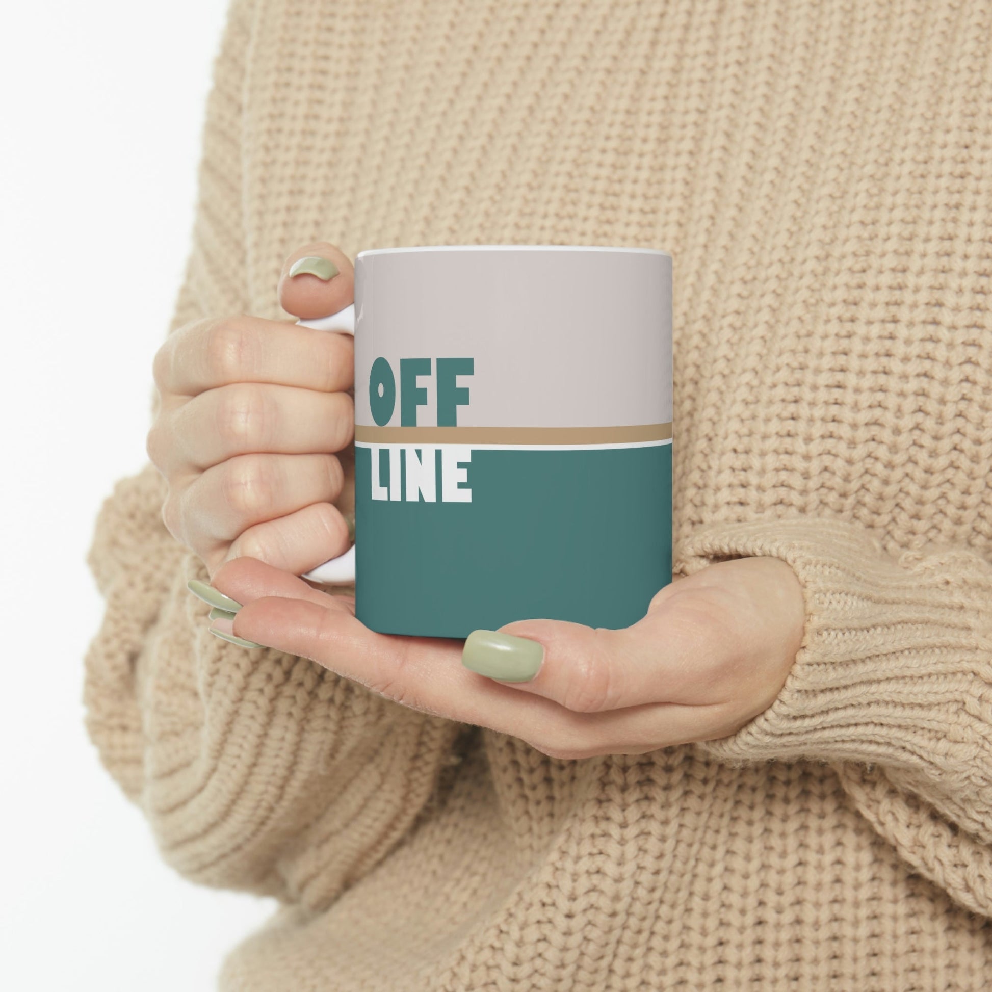 Offline Time to Relax Typography Minimal Art Ceramic Mug 11oz Ichaku [Perfect Gifts Selection]