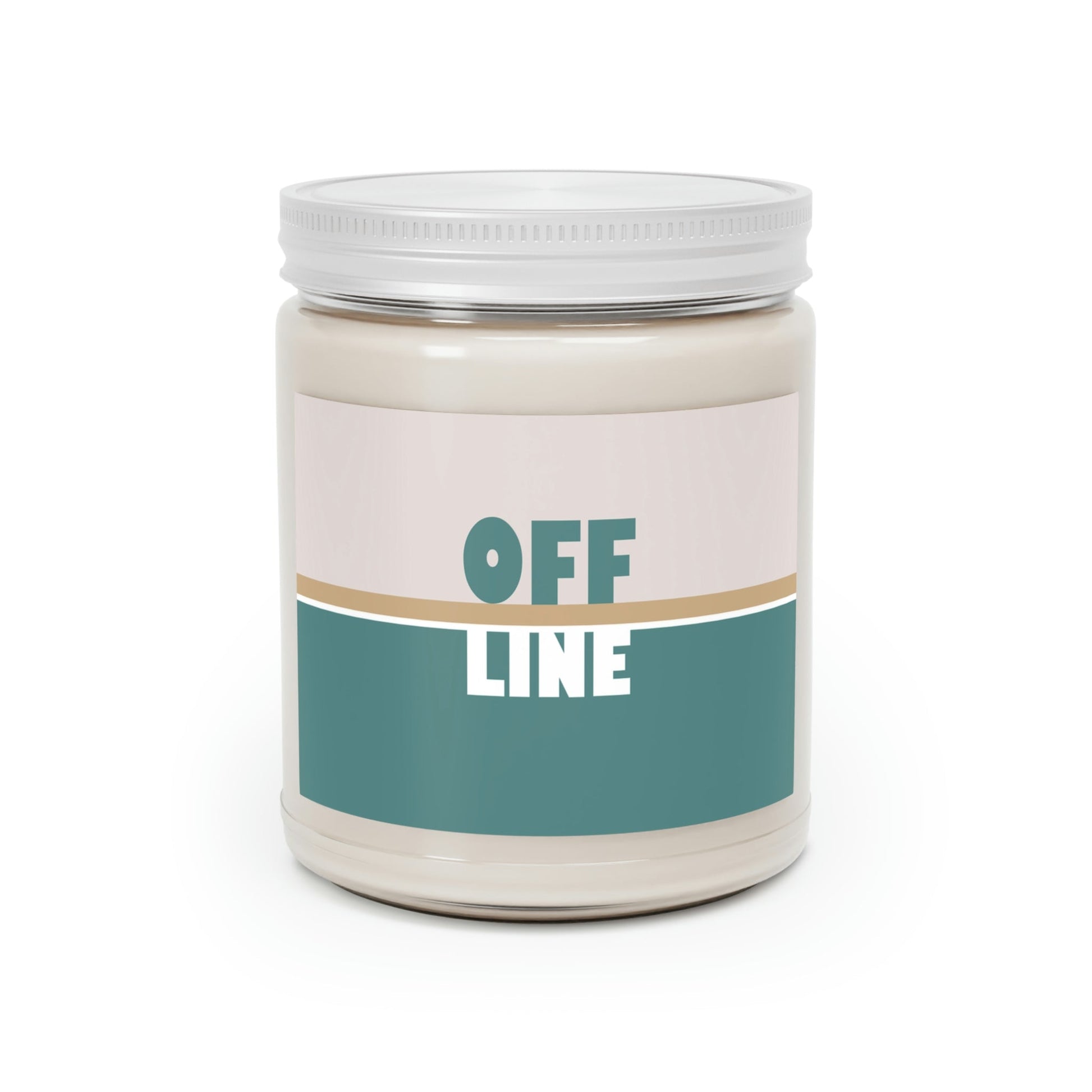 Offline Time to Relax Typography Minimal Art Scented Candle Up to 60h Soy Wax 9oz Ichaku [Perfect Gifts Selection]