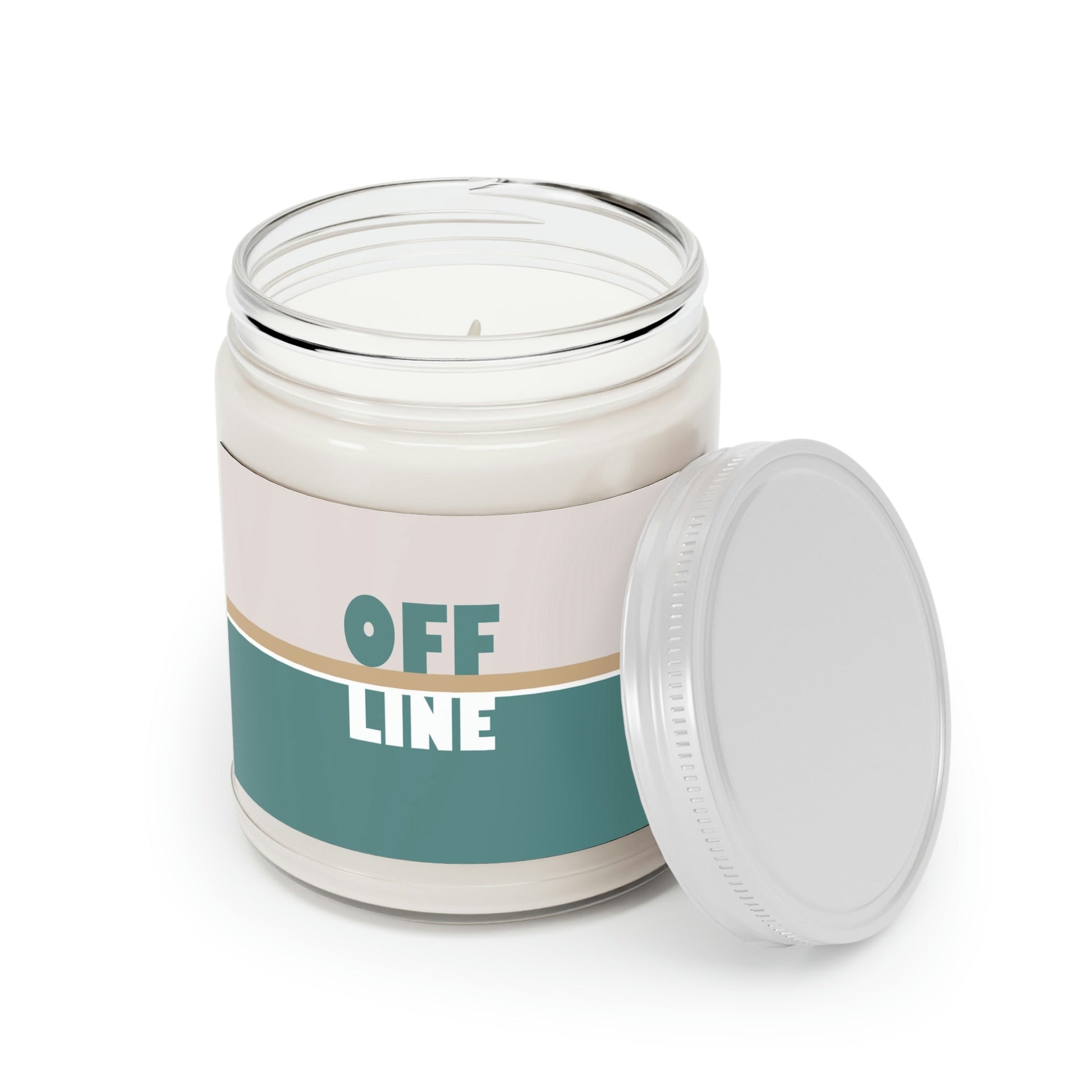 Offline Time to Relax Typography Minimal Art Scented Candle Up to 60h Soy Wax 9oz Ichaku [Perfect Gifts Selection]