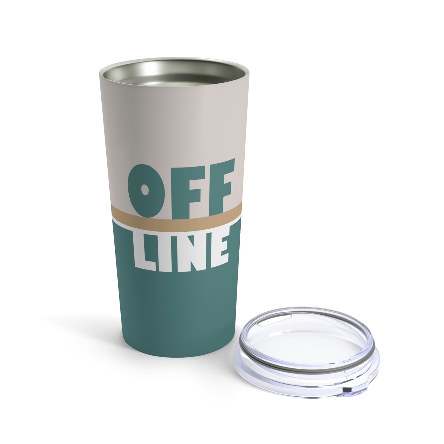 Offline Time to Relax Typography Minimal Art Stainless Steel Hot or Cold Vacuum Tumbler 20oz Ichaku [Perfect Gifts Selection]