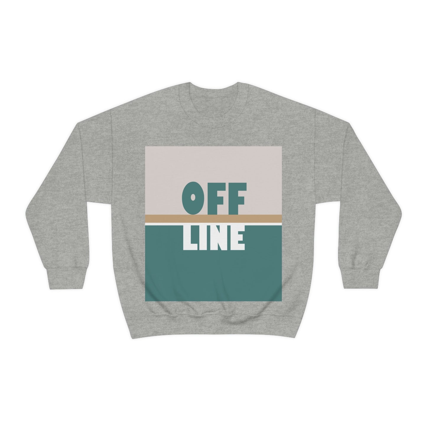 Offline Time to Relax Typography Minimal Art Unisex Heavy Blend™ Crewneck Sweatshirt Ichaku [Perfect Gifts Selection]