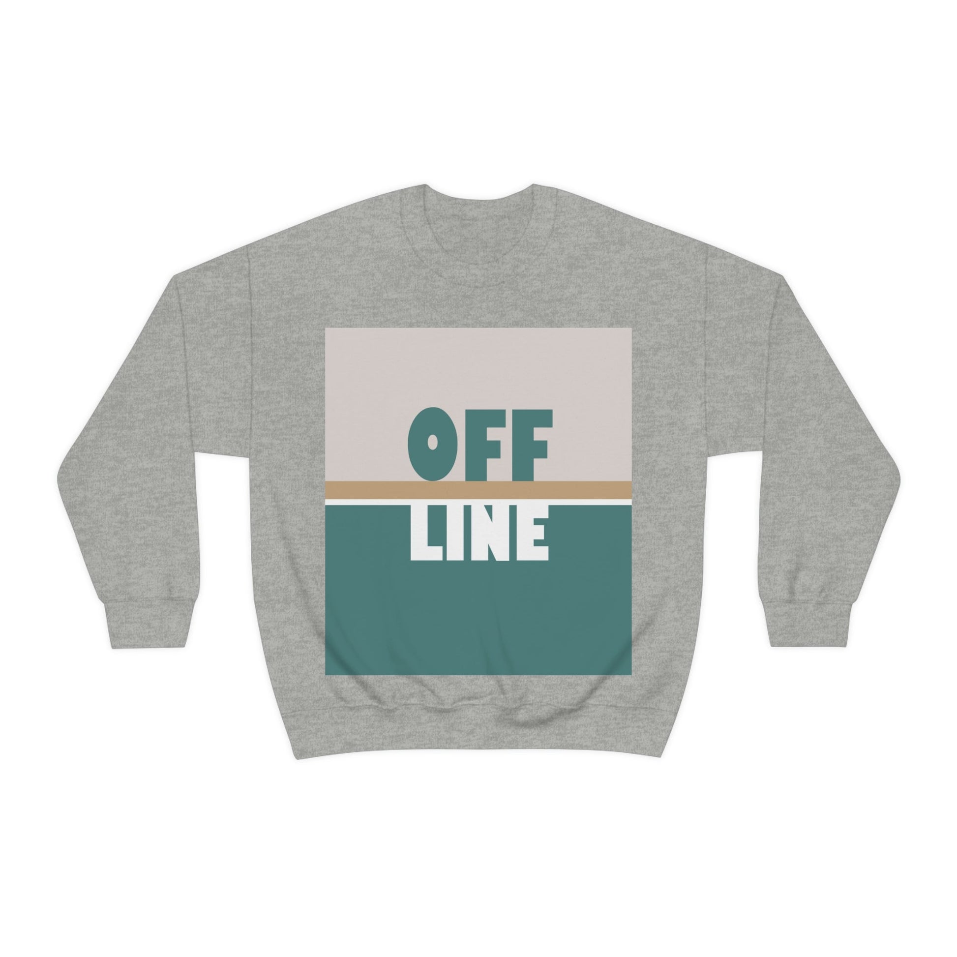 Offline Time to Relax Typography Minimal Art Unisex Heavy Blend™ Crewneck Sweatshirt Ichaku [Perfect Gifts Selection]