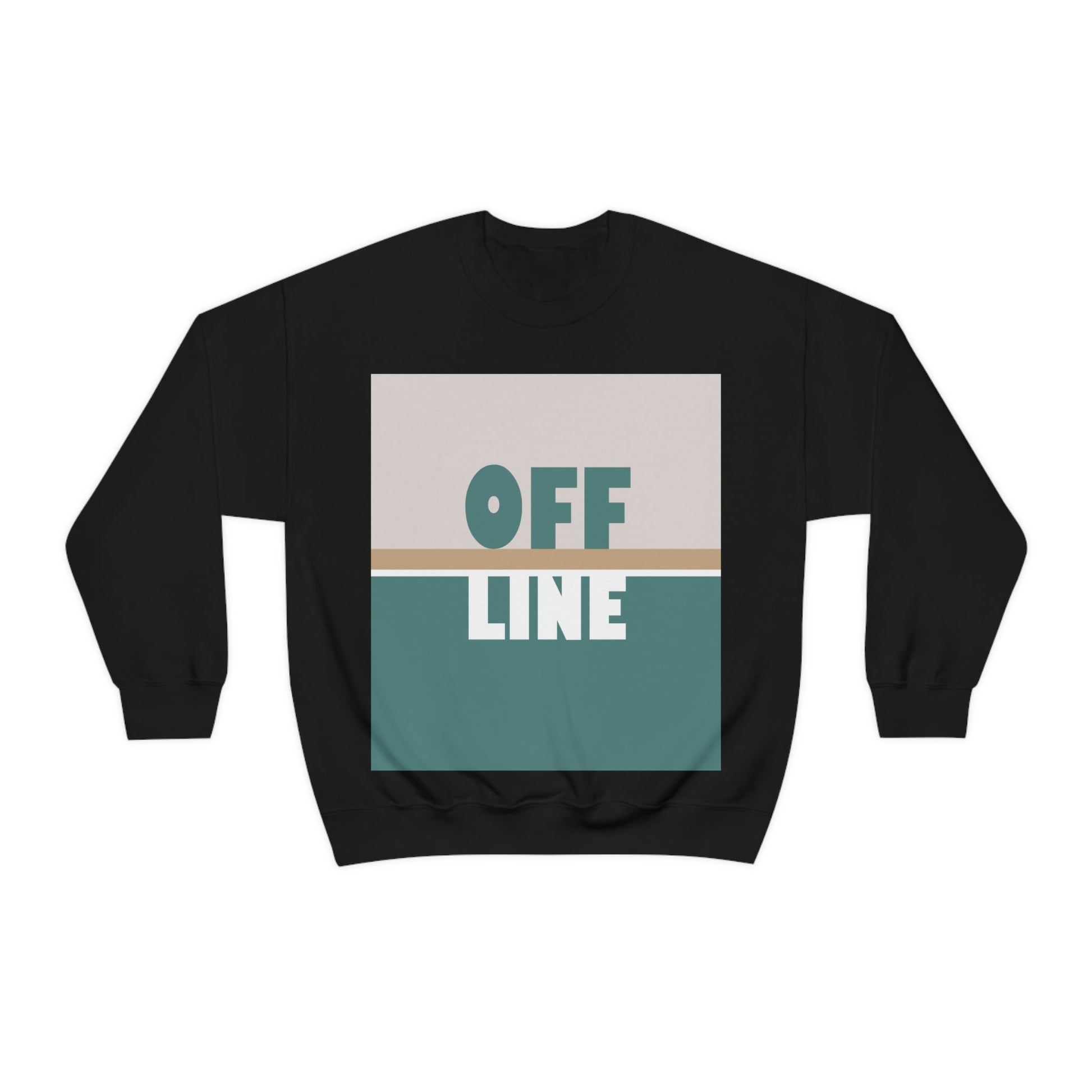 Offline Time to Relax Typography Minimal Art Unisex Heavy Blend™ Crewneck Sweatshirt Ichaku [Perfect Gifts Selection]