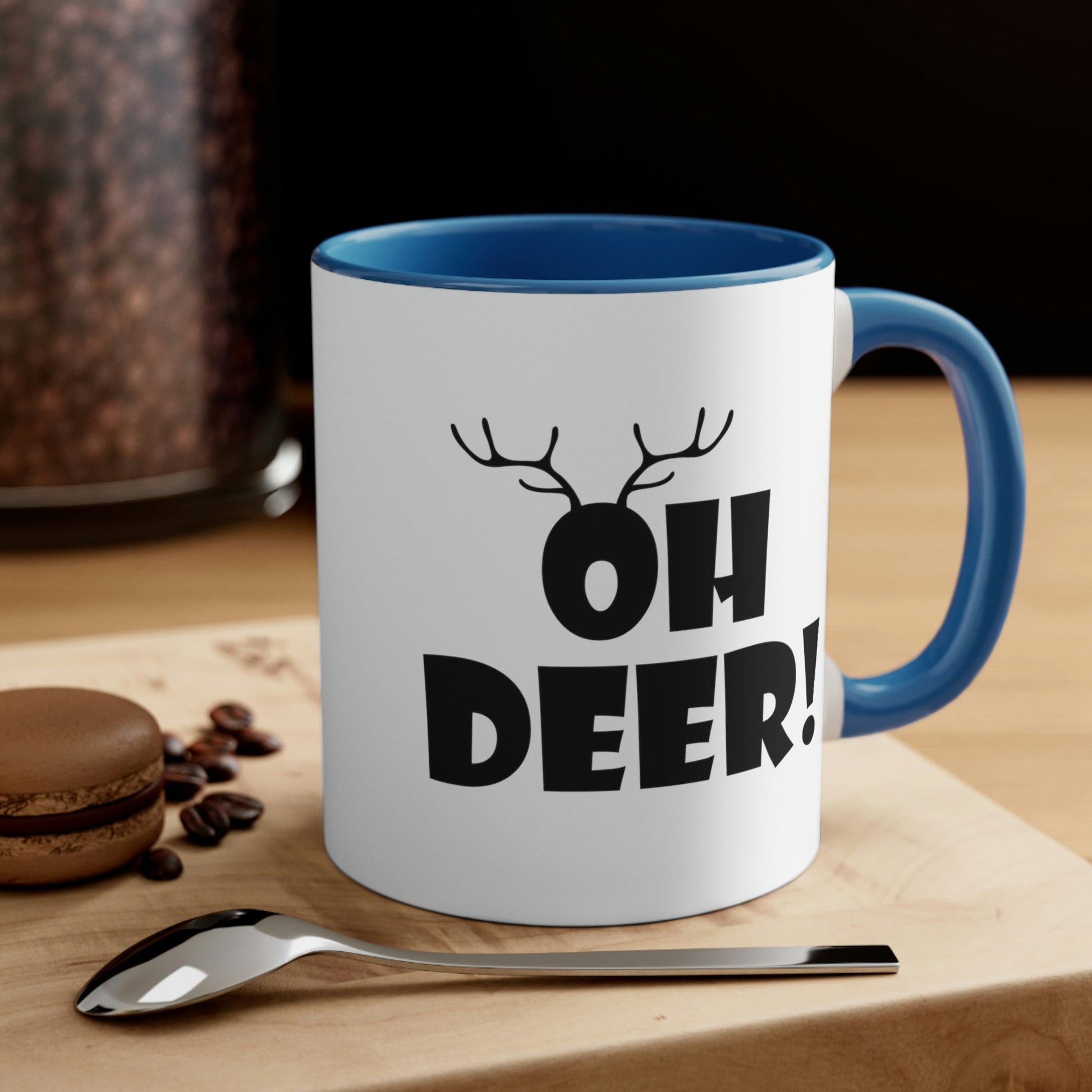 Oh Deer It's Christmas Time Funny Reindeer Classic Accent Coffee Mug 11oz Ichaku [Perfect Gifts Selection]