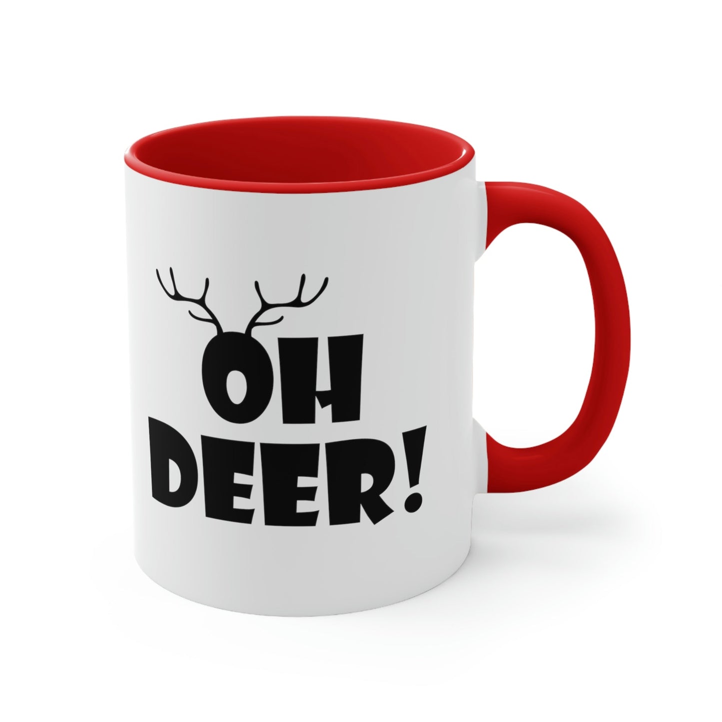 Oh Deer It's Christmas Time Funny Reindeer Classic Accent Coffee Mug 11oz Ichaku [Perfect Gifts Selection]