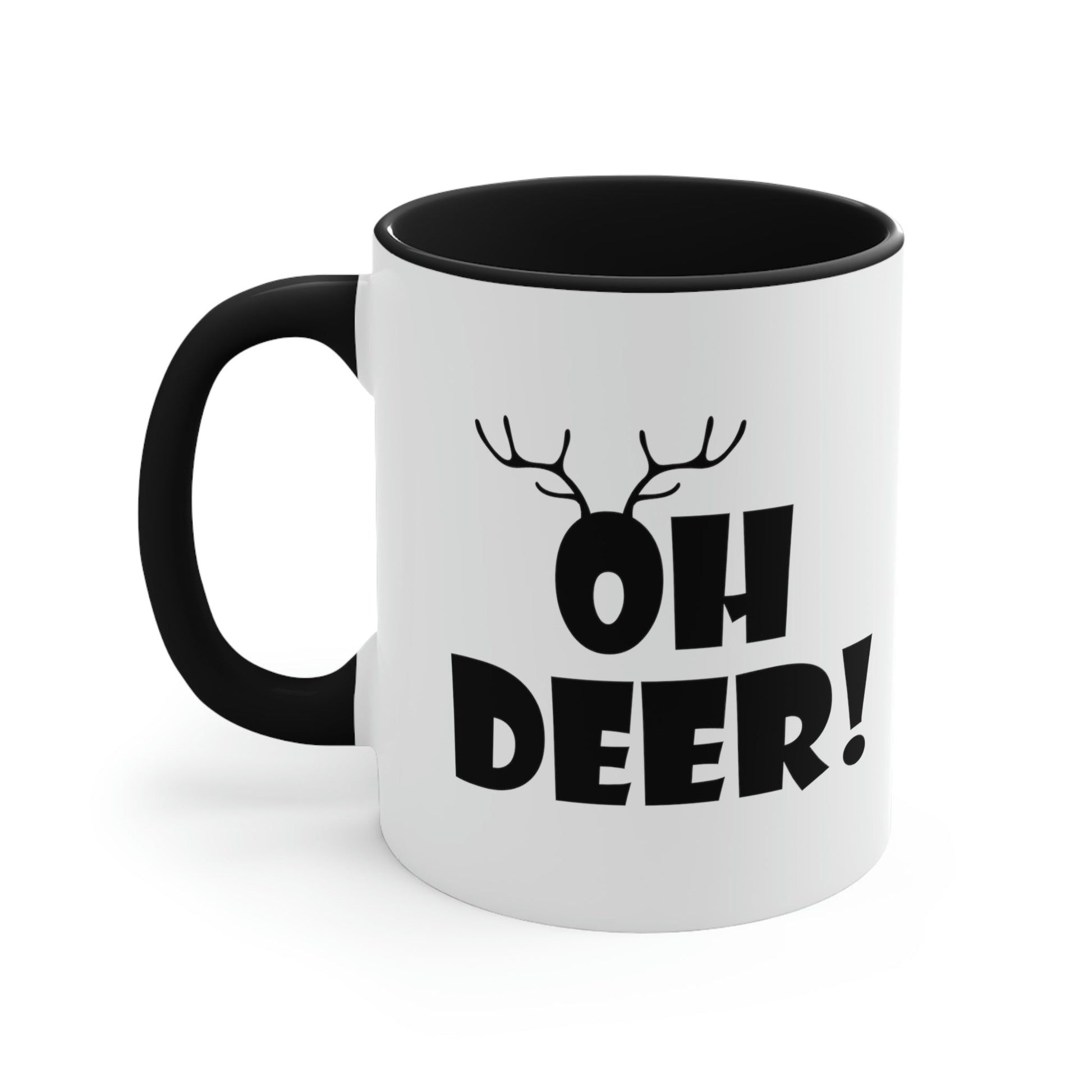 Oh Deer It's Christmas Time Funny Reindeer Classic Accent Coffee Mug 11oz Ichaku [Perfect Gifts Selection]